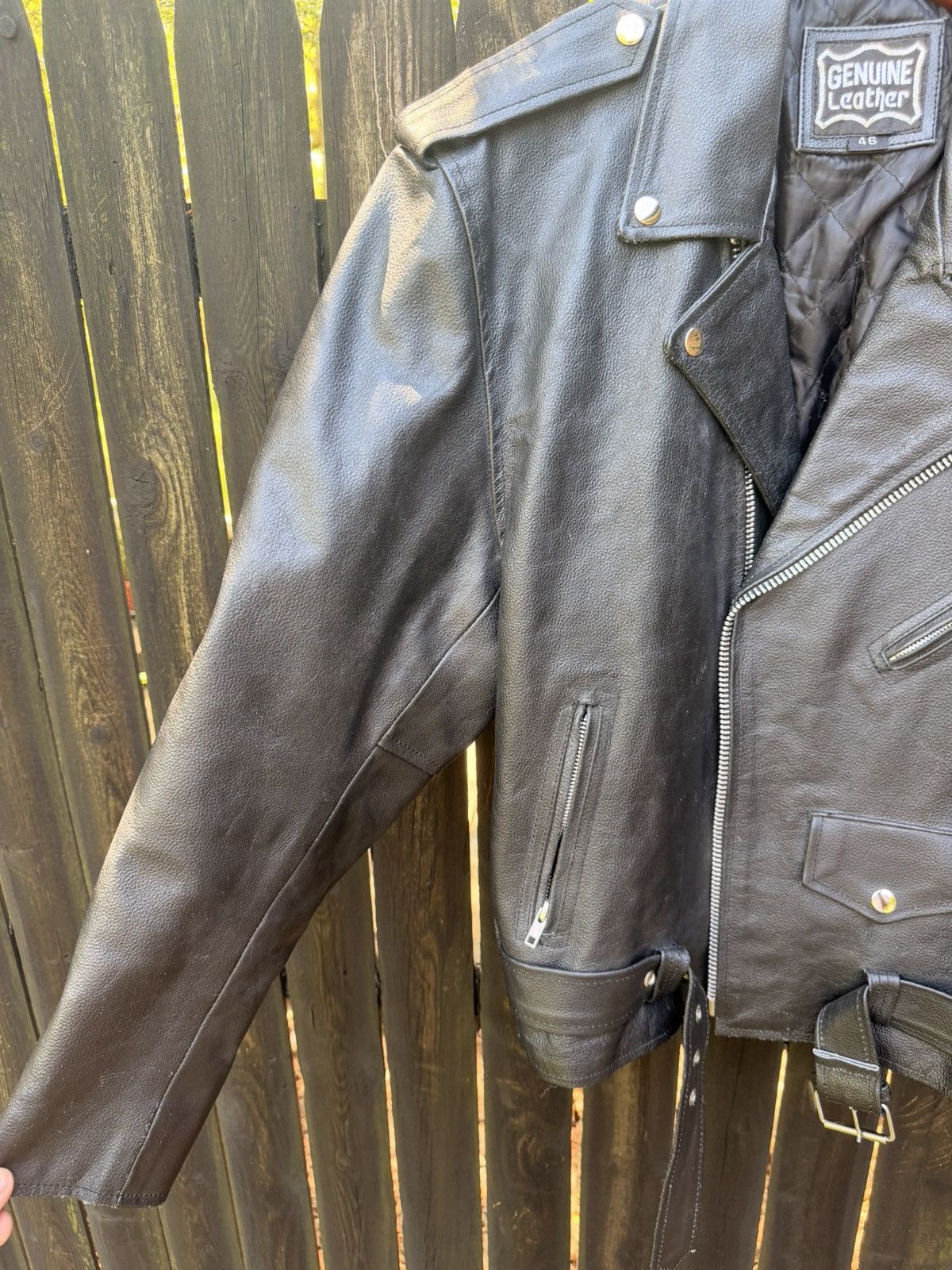 Band Tees VTG Genuine Leather Jacket With Belt & Zippers Size US L / EU 52-54 / 3 - 2 Thumbnail