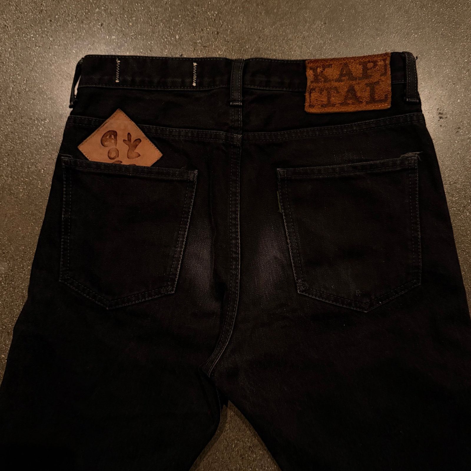 Kapital Kapital toshikiyo hirata black washed denim jeans patch Size US 29 - 4 Thumbnail
