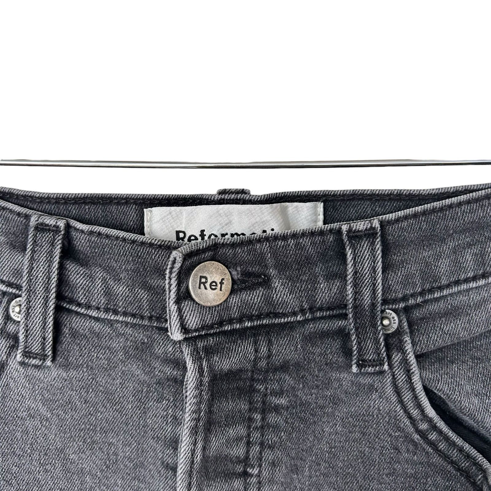 Other Reformation Black Serena High Skinny Buttony Fly Jeans Sz 27 Size 27" / US 4 / IT 40 - 6 Thumbnail