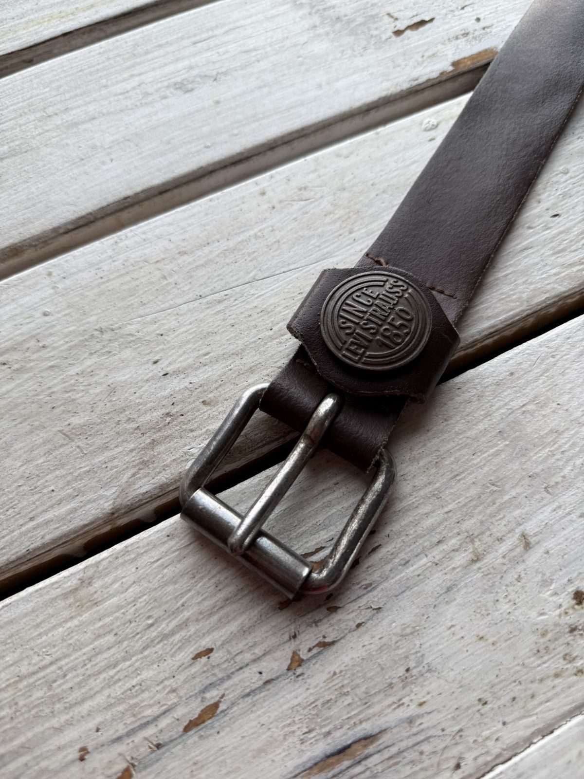 Levi's × Levi's Vintage Clothing × Vintage Cowboy 90s Levi’s Leather Black Belt Made In Italy Size ONE SIZE - 5 Thumbnail