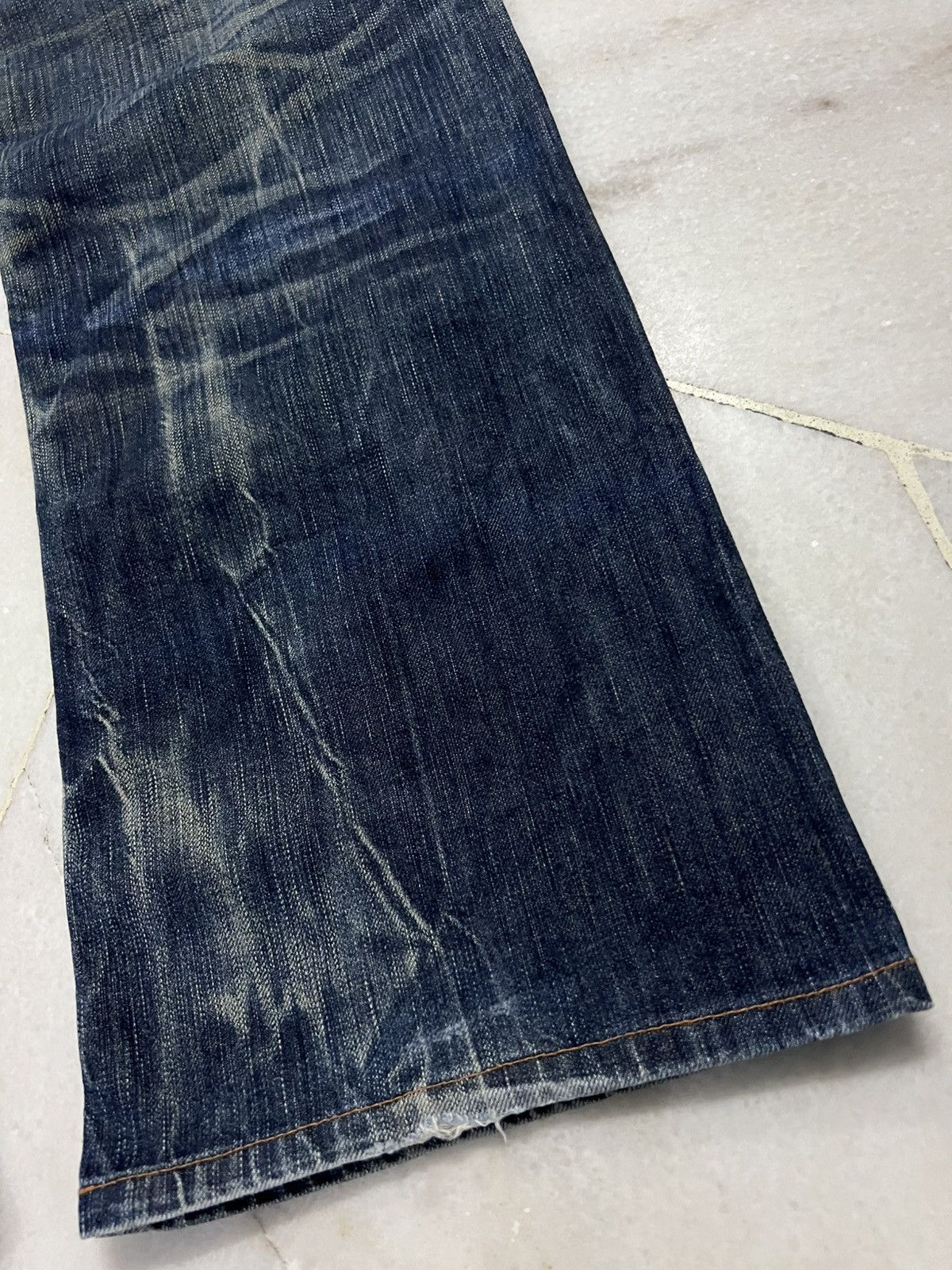 Edwin 💥Flare💥Edwin 503 Blue Trip Claw Mud Wash Jeans Size US 33 - 16 Thumbnail
