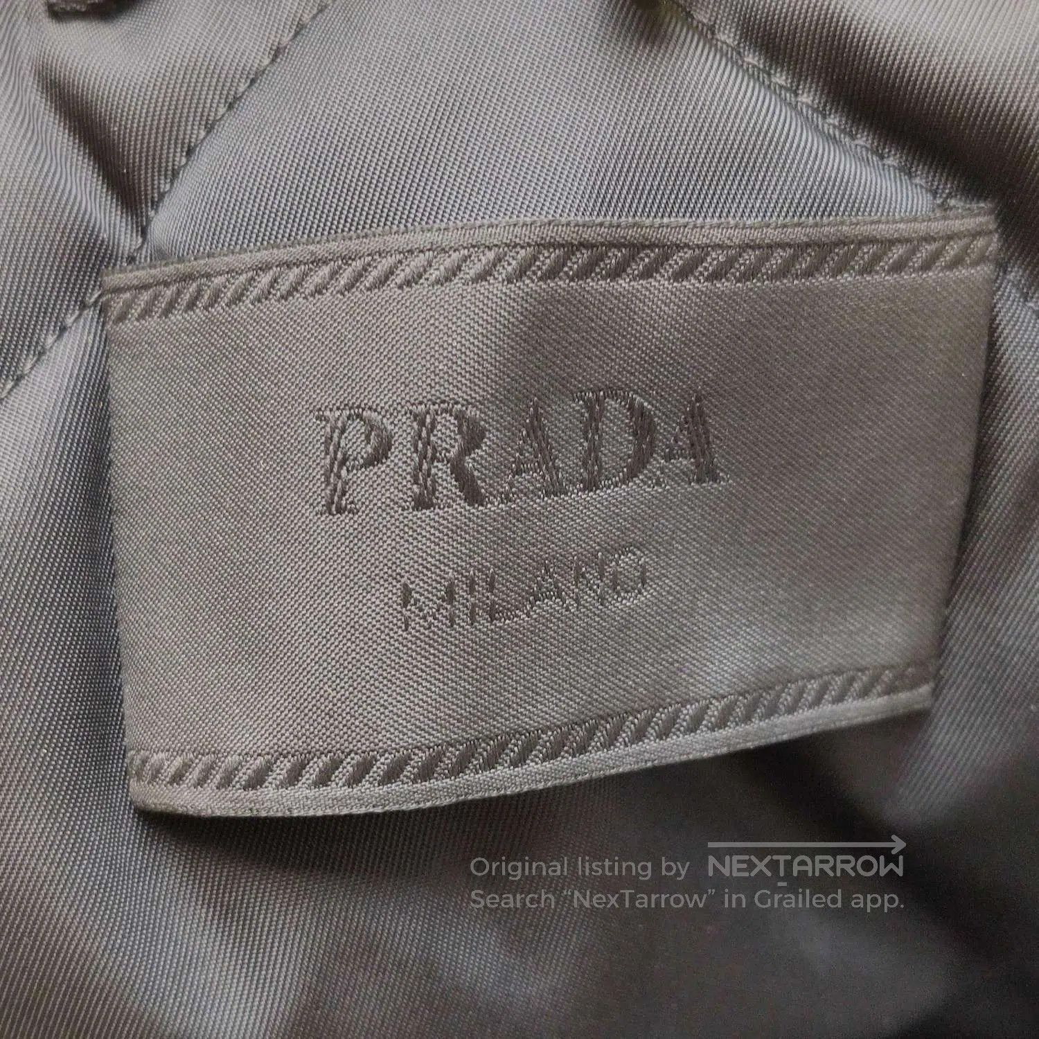 Prada M Yellow Black Belted Collar Puffer.
