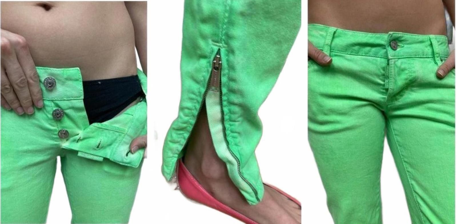 Dsquared2 Dsquared² 4 Neon Green Low-Rise Skinny Jeans Made in Italy Size 27" / US 4 / IT 40 - 3 Thumbnail