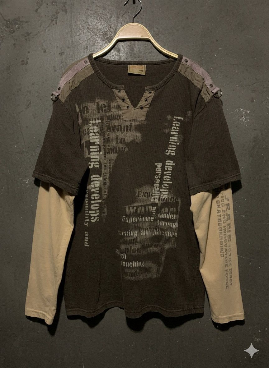 20471120 Y2k Jabez skateboarding poem double layer longsleeve tee Size US M / EU 48-50 / 2 - 1 Thumbnail