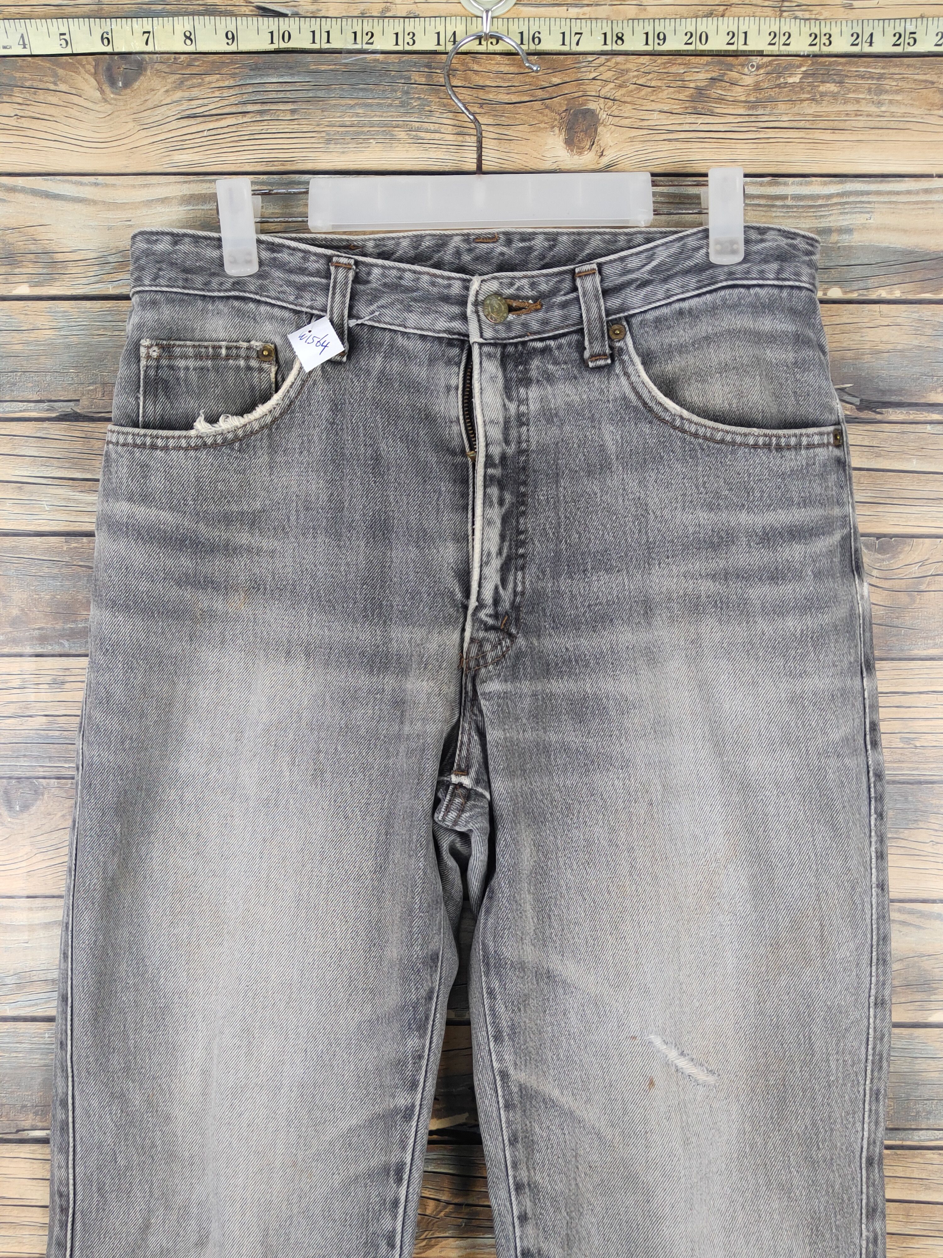 Vintage Bobson-Pro Black Distressed Ripped denim Jeans #W1564 Size US 33 - 2 Thumbnail