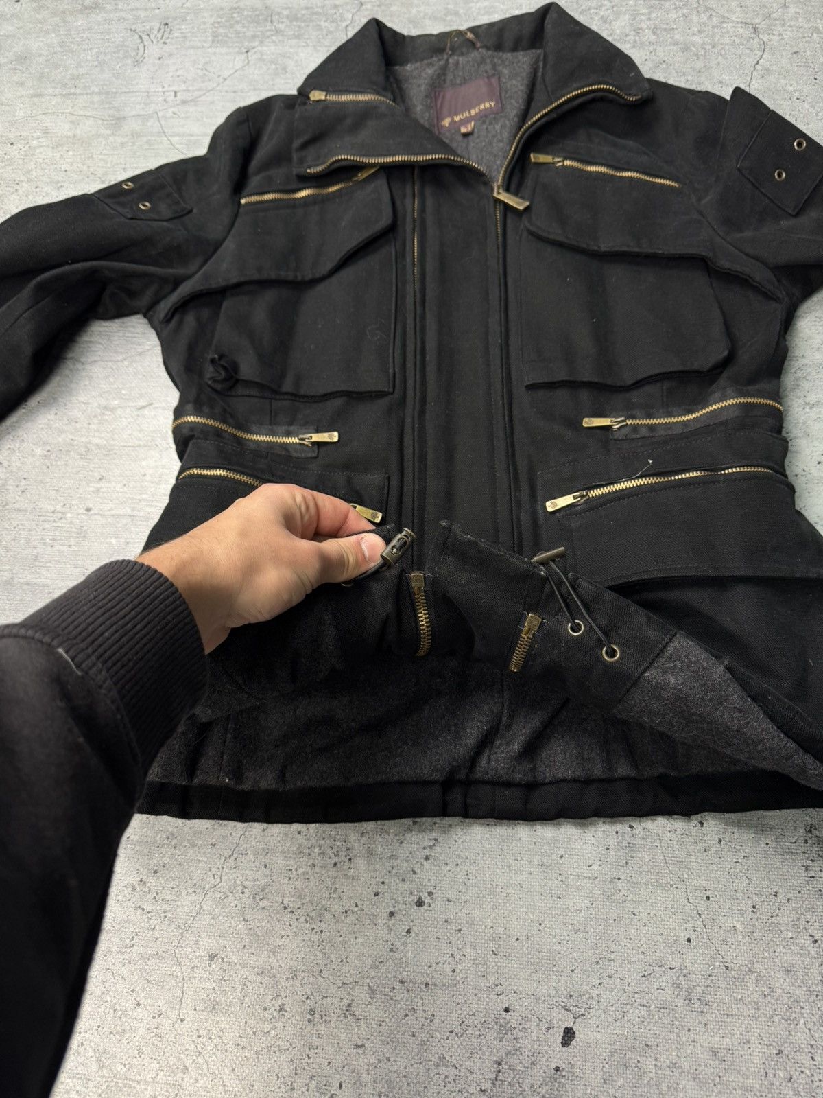 Mulberry Vintage 90’s Mulberry Multi Pocket Rick Owens Style Jacket Size L / US 10 / IT 46 - 10 Thumbnail