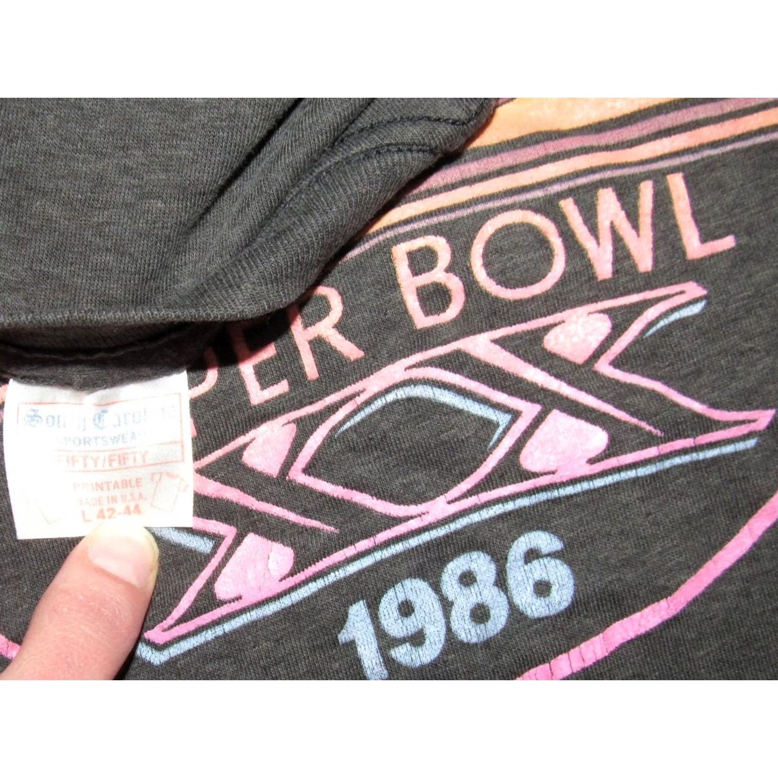 Vintage Vtg 1986 NEW ENGLAND PATRIOTS Super Bowl T Shirt Medium M Shirt Mens Black Size US M / EU 48-50 / 2 - 3 Thumbnail