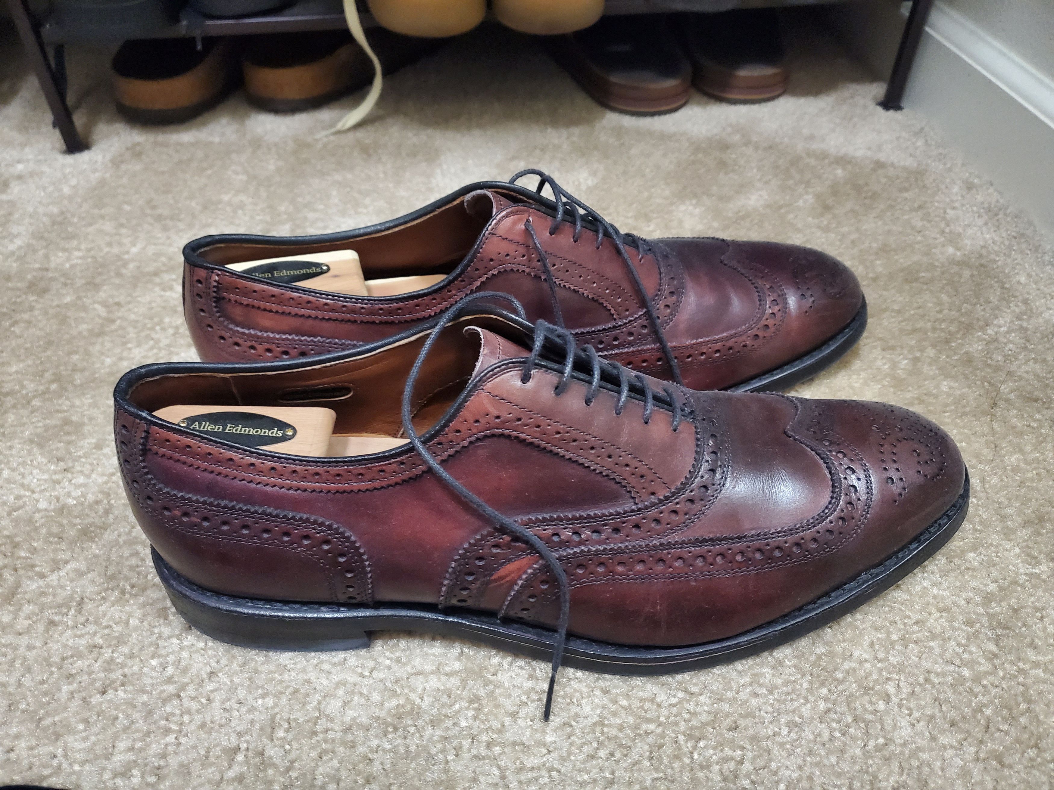 Allen Edmonds McAllister Wingtip Oxblood Size US 13 / EU 46 - 3 Thumbnail