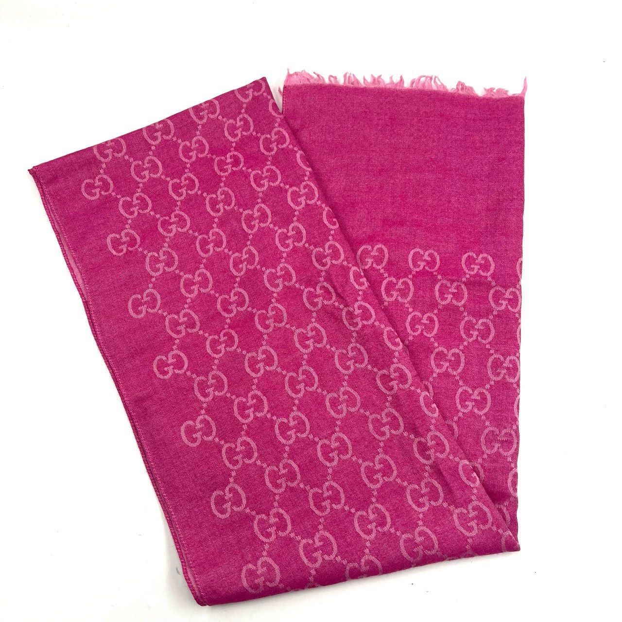 Gucci Gucci/Fuchsia Pink Double G Print Reversible Scarf/ Size ONE SIZE - 1 Thumbnail