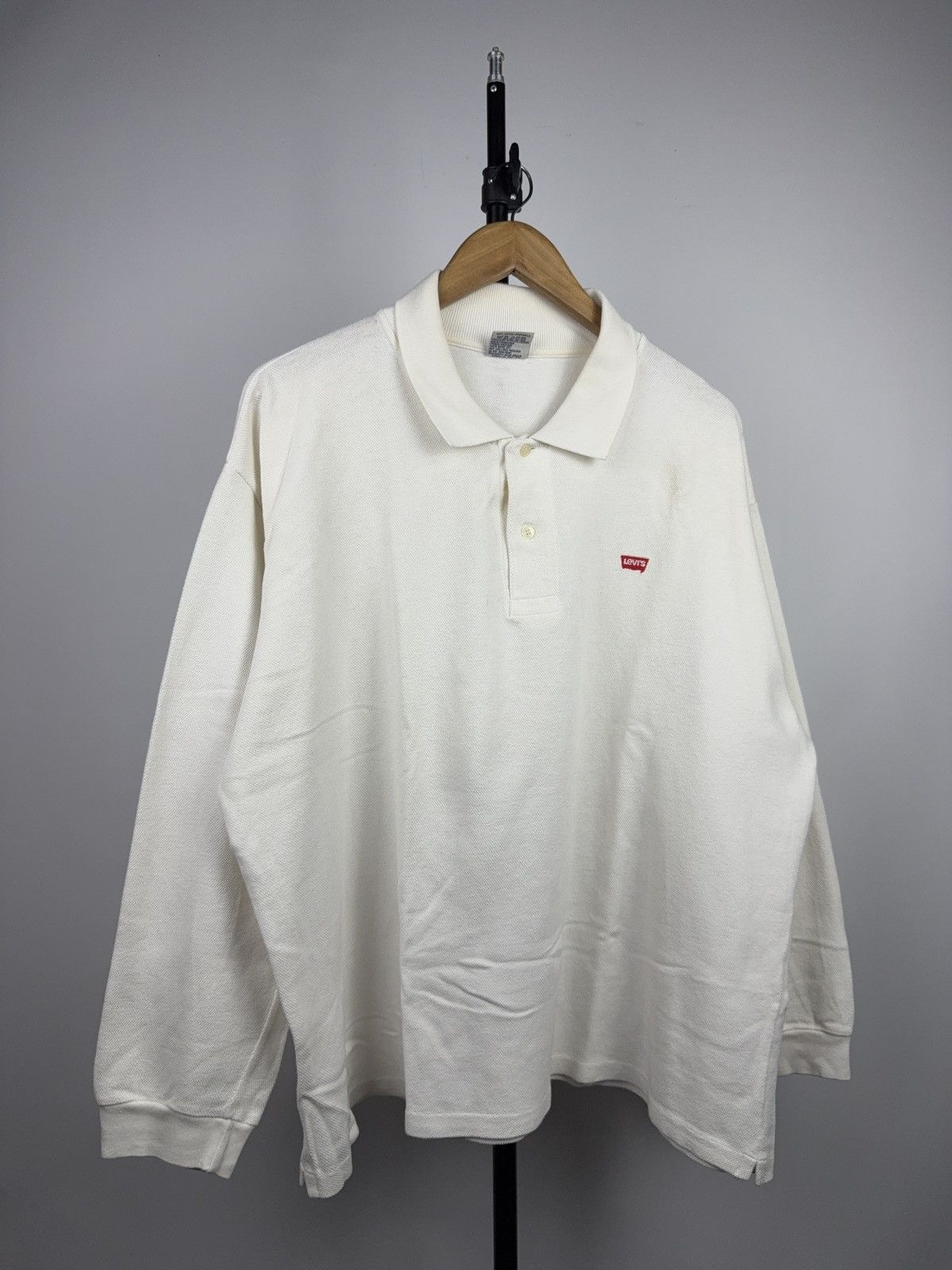Levi's Vintage Clothing Retro 90s USA Levi’s White Long Sleeve Polo Shirt Red Tab XL Size US XL / EU 56 / 4 - 1 Thumbnail