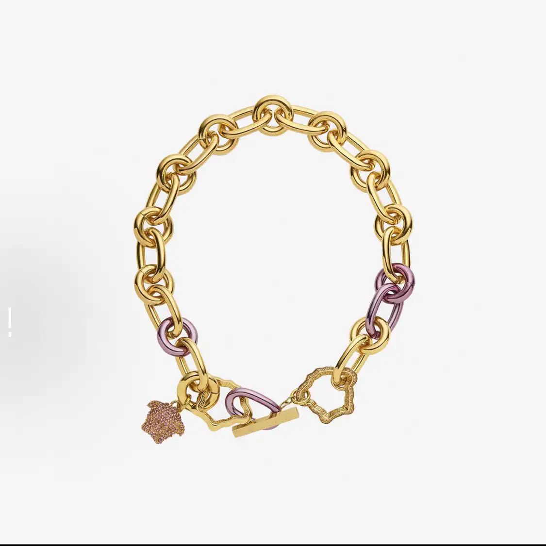 Versace Multi-Color Alloy Necklace Length 42 Cm in Yellow, Women's