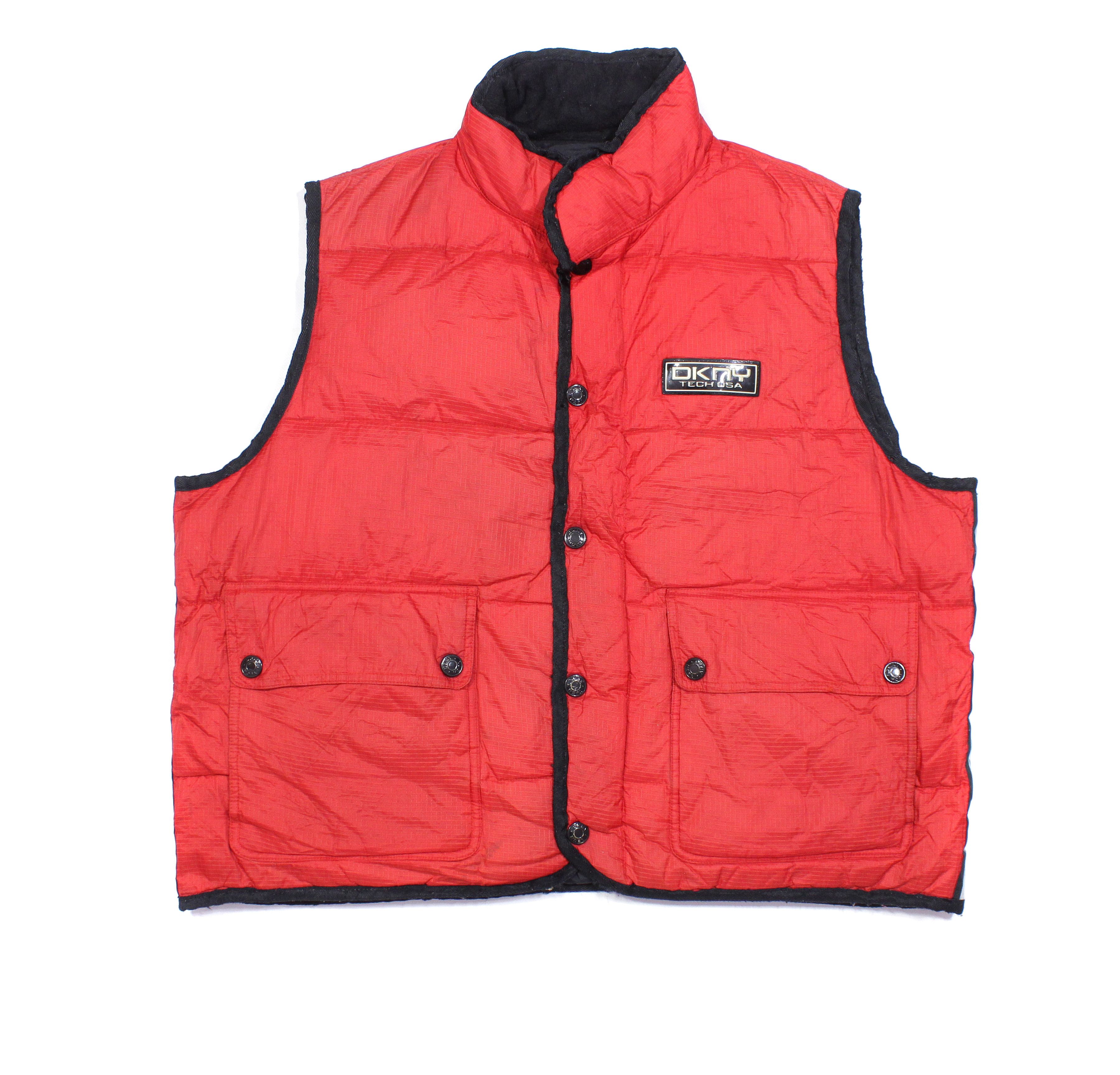 DKNY 90S Logo Down Puffer Vest Size US XL / EU 56 / 4 - 1 Thumbnail