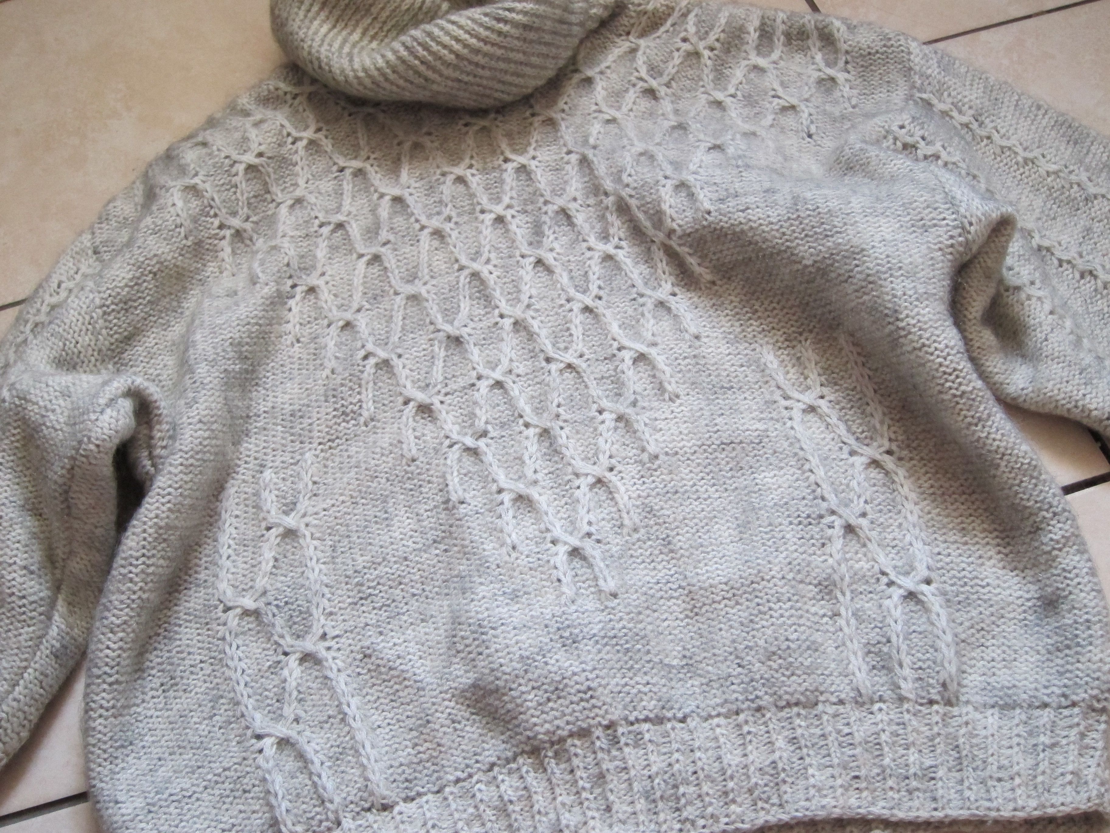 Vintage vintage sweater natural wool gray oversized Size M / US 6-8 / IT 42-44 - 2 Thumbnail