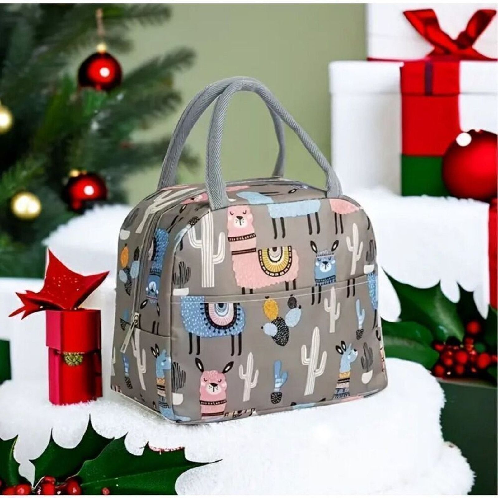 Other Cactus Llama Insulated Lunch Bag Cooler Tote Grey NWT Size ONE SIZE - 2 Thumbnail