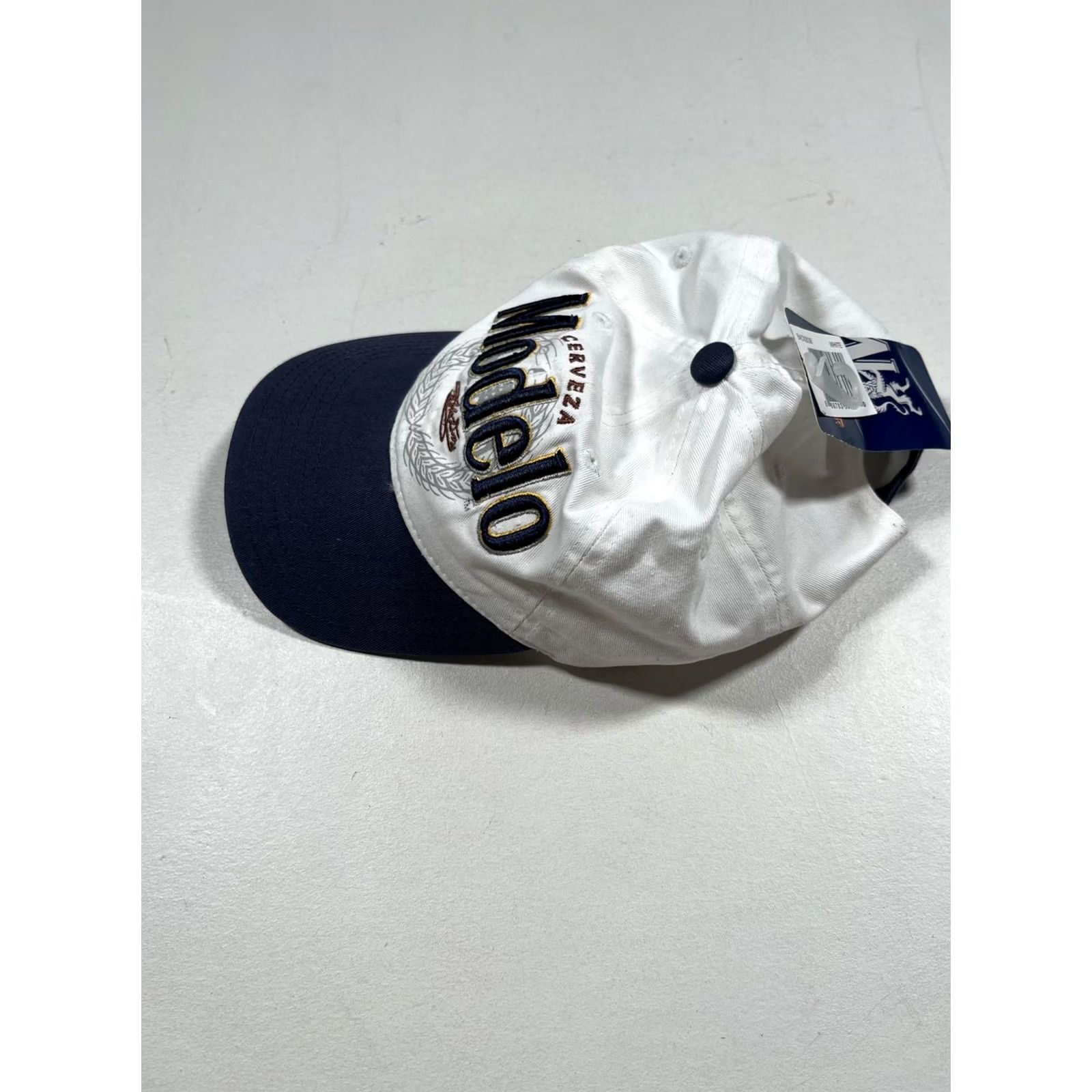 Logo 7 Modelo Hat Cap Strap Back Mens One Size White Navy Twill Baseball Beer Logo Size ONE SIZE - 5 Thumbnail