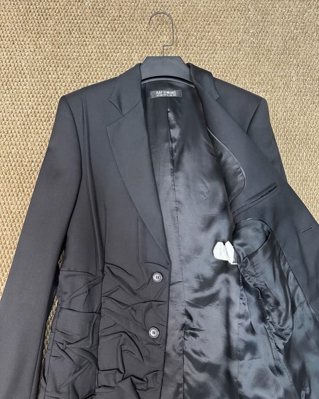Raf Simons Raf Simons 04AW Black Ruched Deconstructed Blazer K23 Size US S / EU 44-46 / 1 - 6 Thumbnail