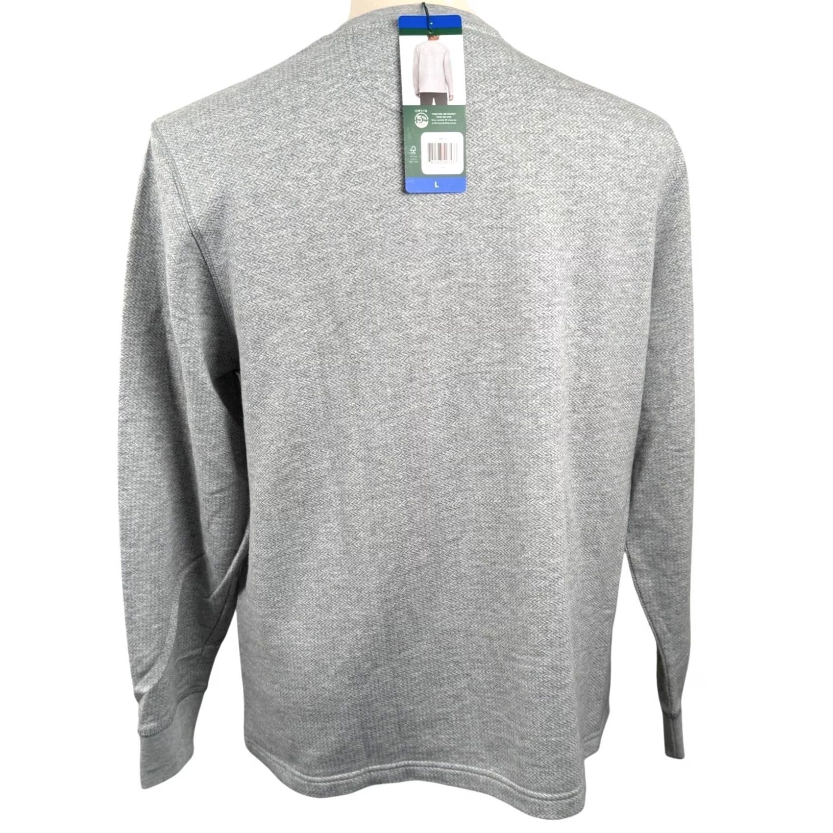 Orvis Orvis Mens Large Crew Neck Shirt Gray Herringbone Textured Knit Pullover NWT NWT Size US L / EU 52-54 / 3 - 3 Thumbnail