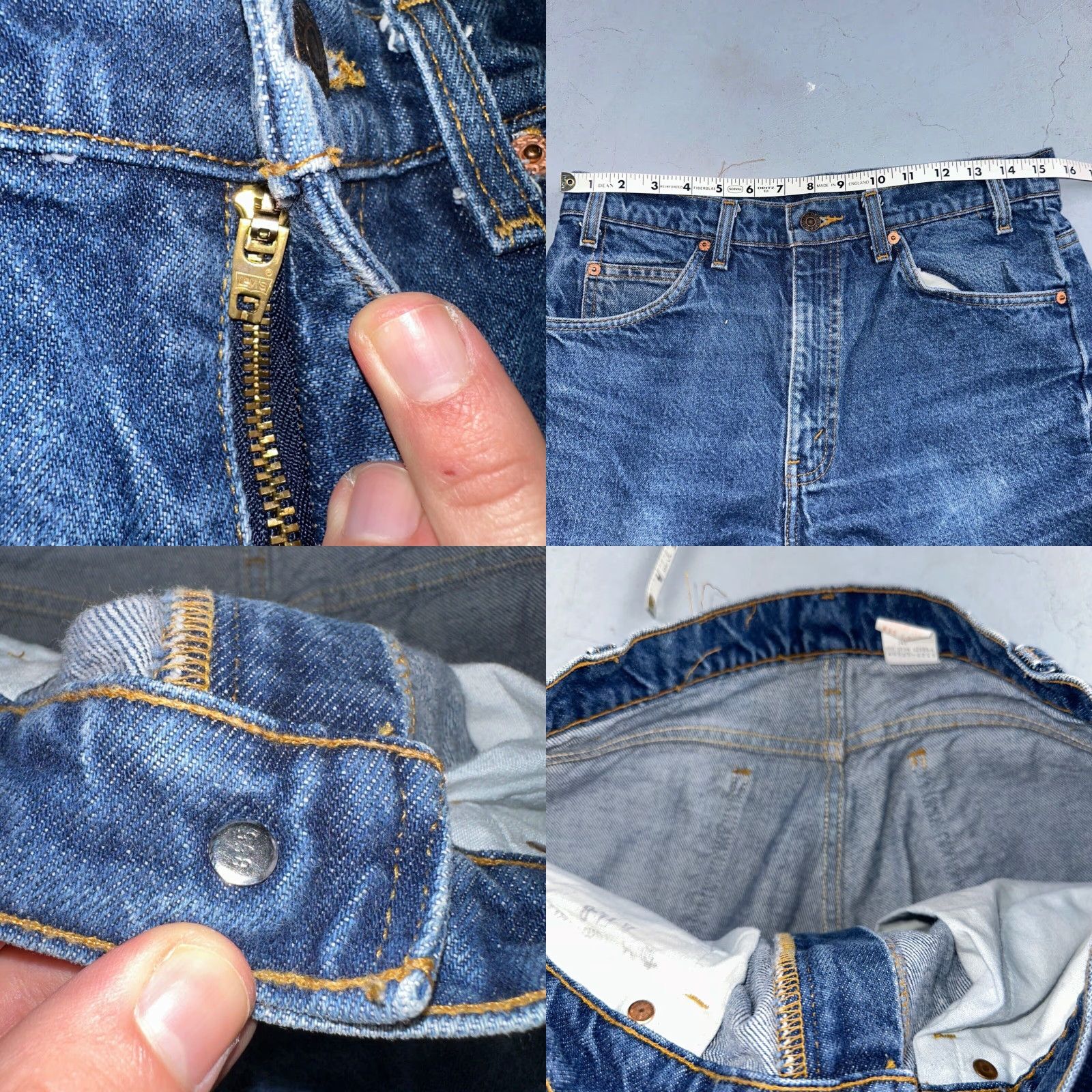Levi's Levis 505 Vintage 90s Orange Tab Jeans Blue Med 501 Wash 33x34 Act 31x33 Size US 33 - 8 Thumbnail