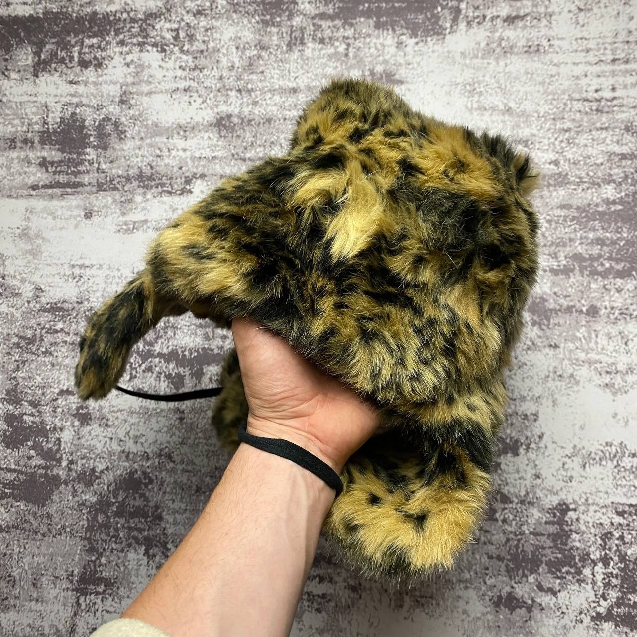 Japanese Brand Ushanka Trapper Hat Furry Mohair Fuzzy Fur Hat Y2K Leopard Size ONE SIZE - 4 Thumbnail