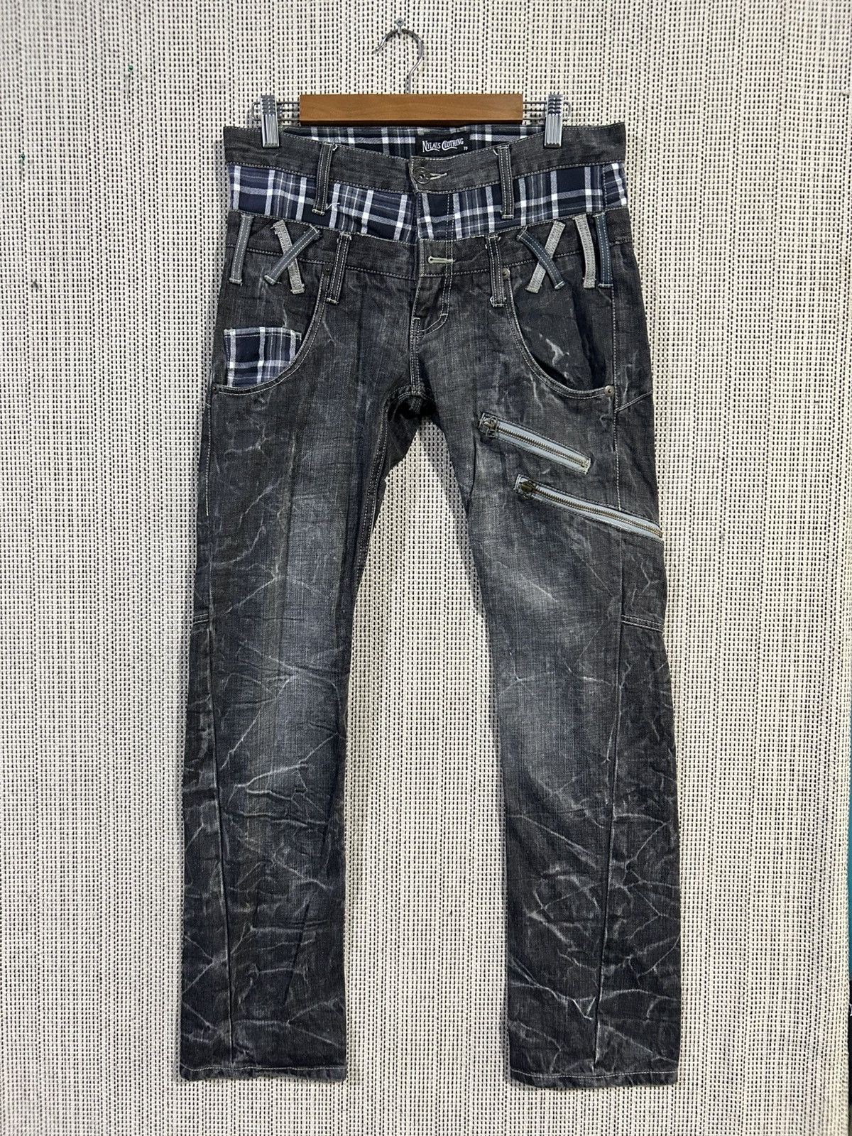 Seditionaries Y2k nylaus clothing double waist denim regular fit Size US 31 - 11 Thumbnail