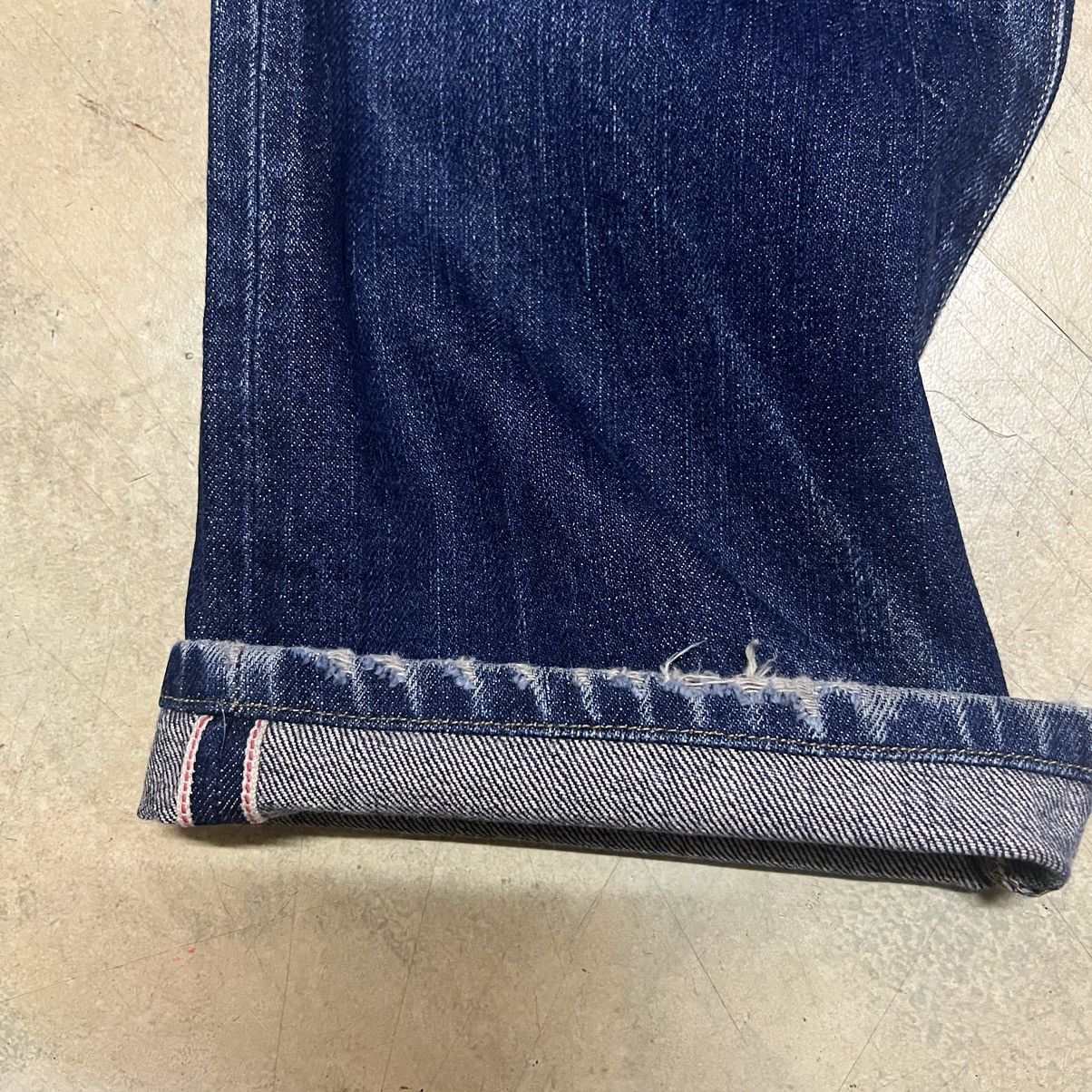 Japanese Brand Back Number Selvedge Distressed Design Denim Jeans Size US 33 - 6 Thumbnail