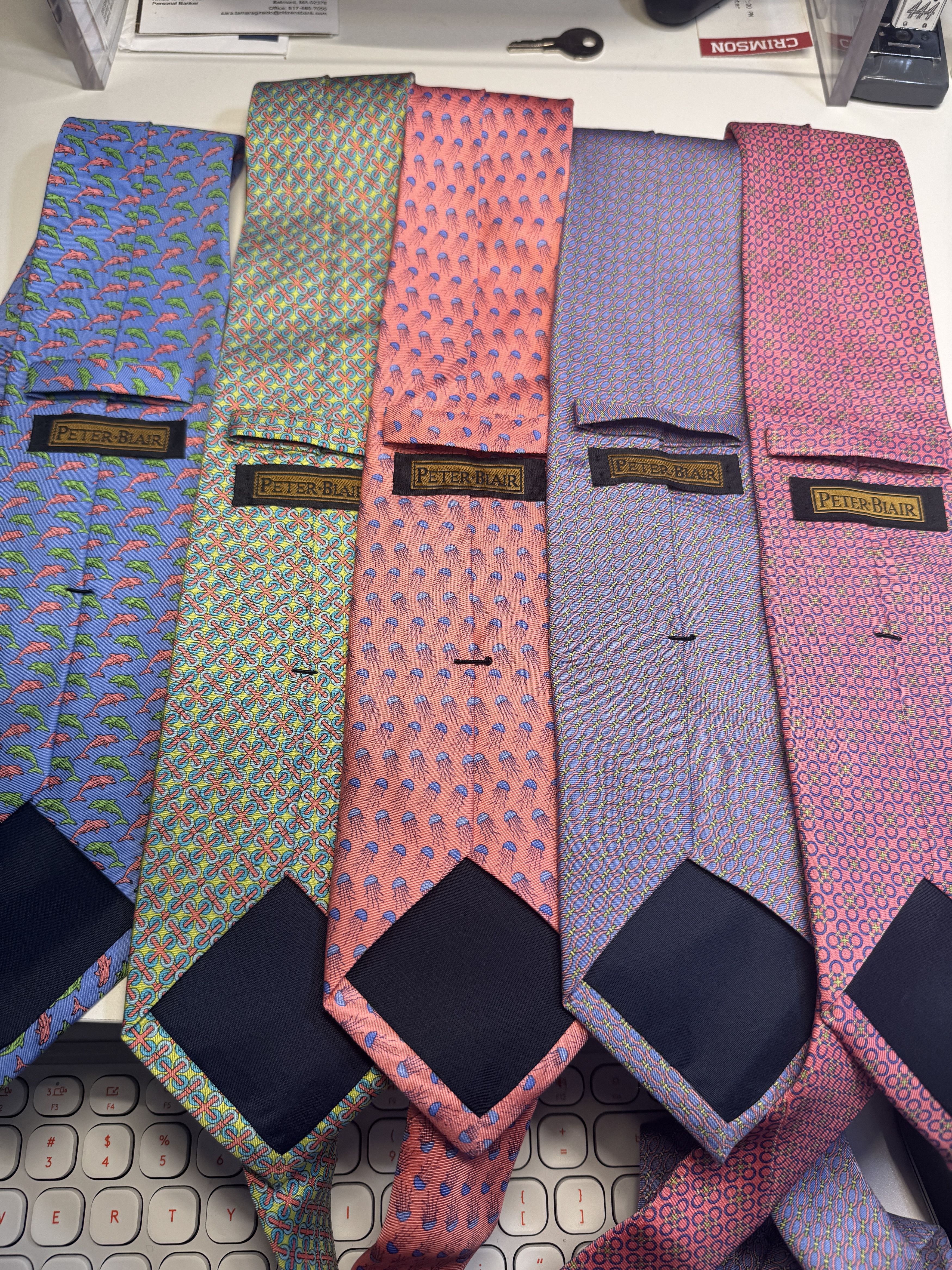 Other Lot 5 Peter Blair Ties Silk: Jellyfish Dolphins Circles Size ONE SIZE - 6 Thumbnail