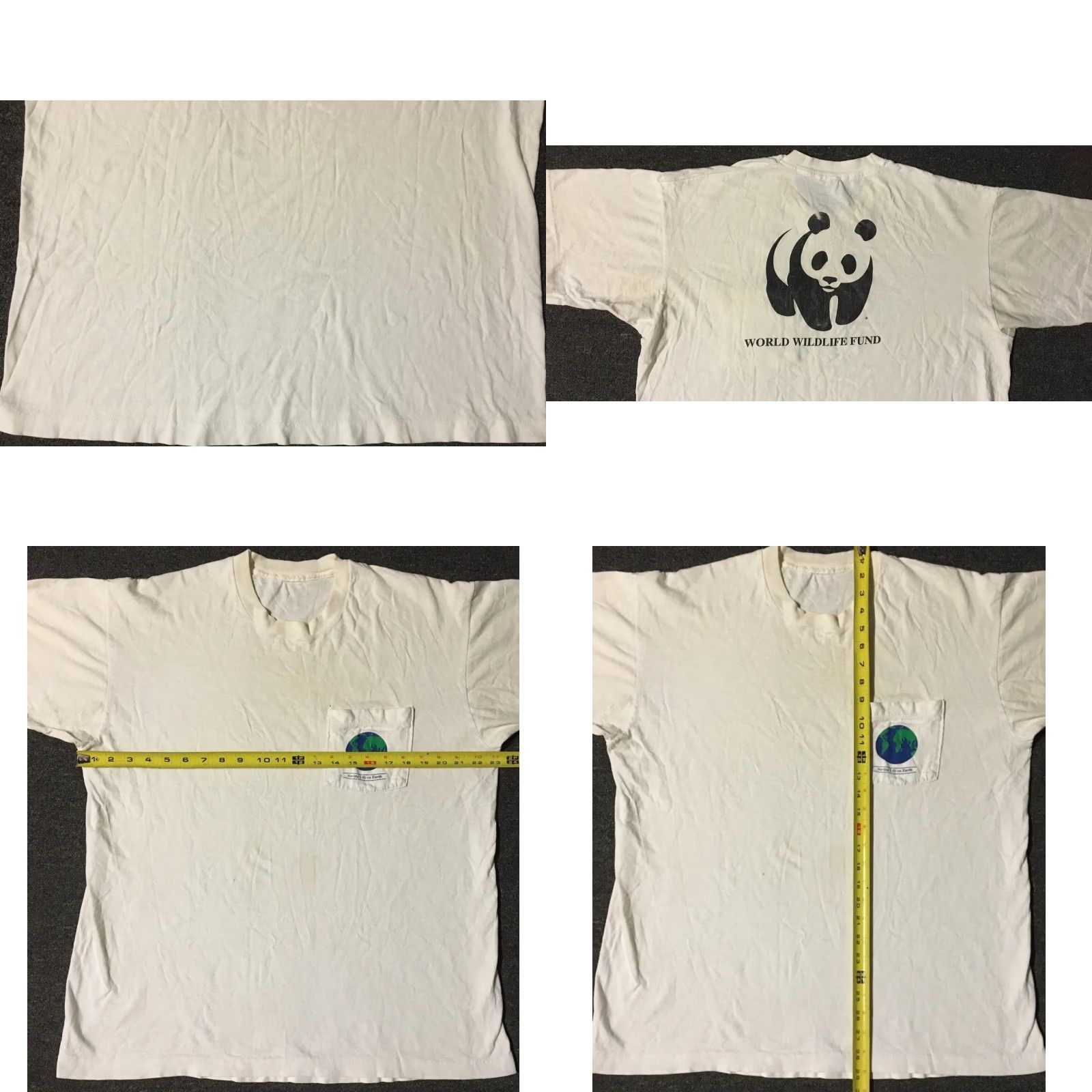 Vintage VINTAGE 90s World Wildlife Fund Panda Faded Distress Shirt XL White Men Short Sleeve T-Shirt Size US XL / EU 56 / 4 - 8 Thumbnail