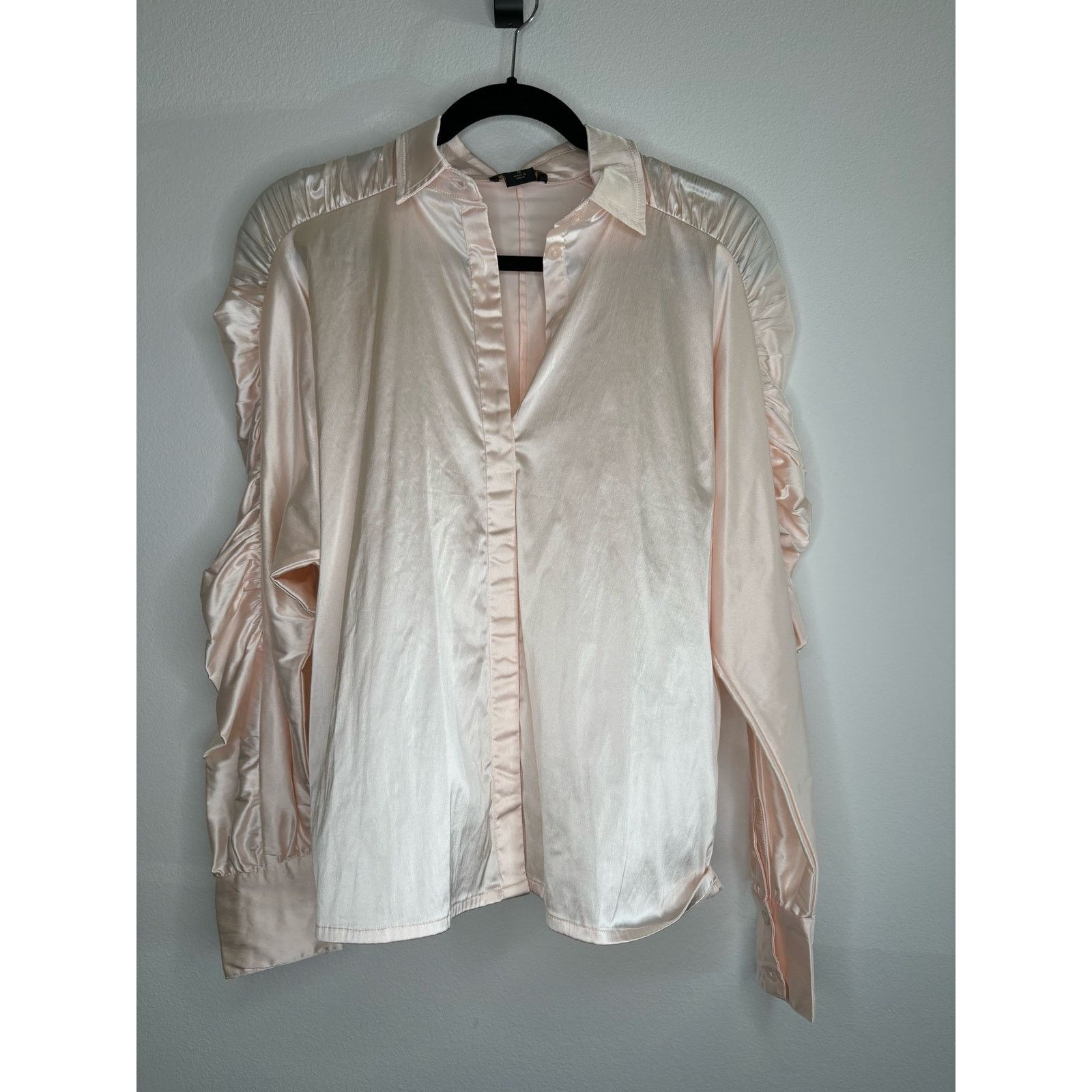 & Other Stories AS by DF Pink Button Up with Ruching Sleeves Size S / US 4 / IT 40 - 1 Thumbnail