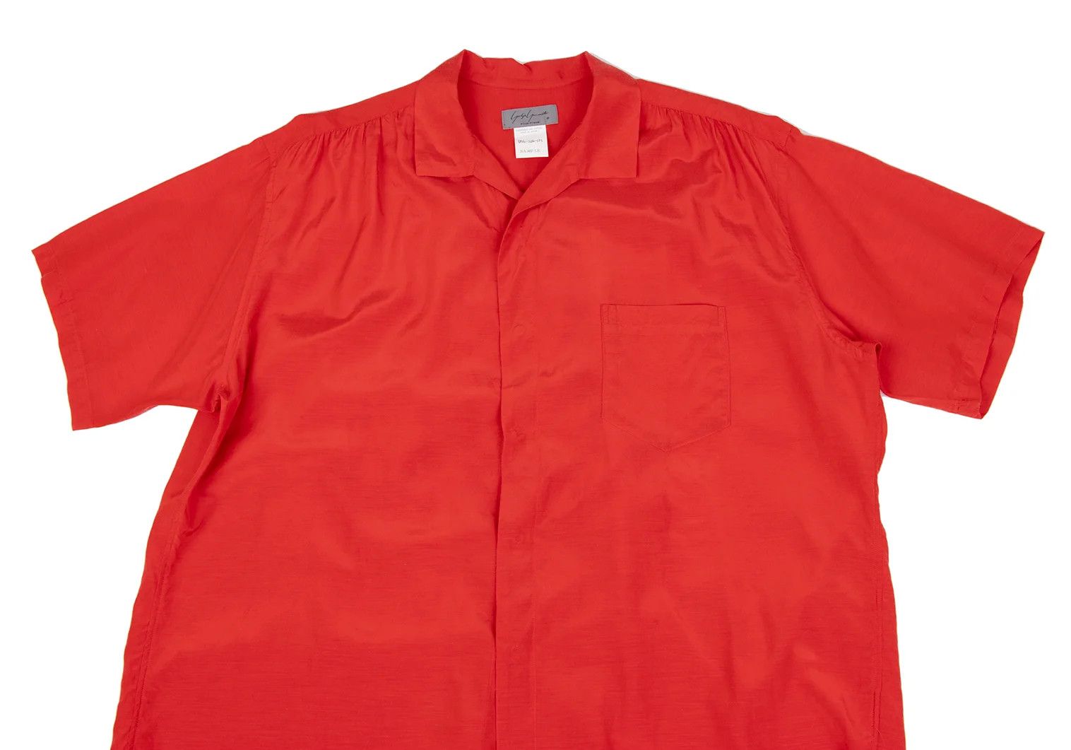 Yohji Yamamoto Yohji Yamamoto Gathered Open Collar Shirt Red Size US M / EU 48-50 / 2 - 2 Thumbnail