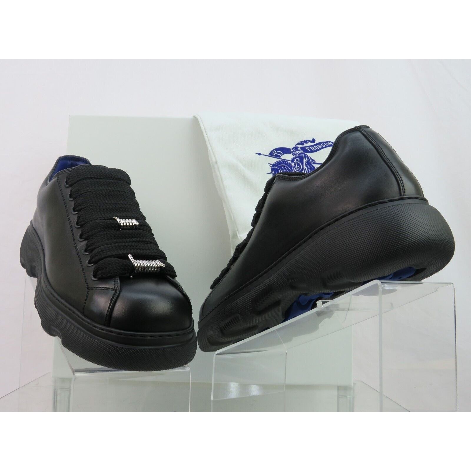 BURBERRY RANGER BLACK LEATHER HIKING BOOTS US 12 45 IT $1K