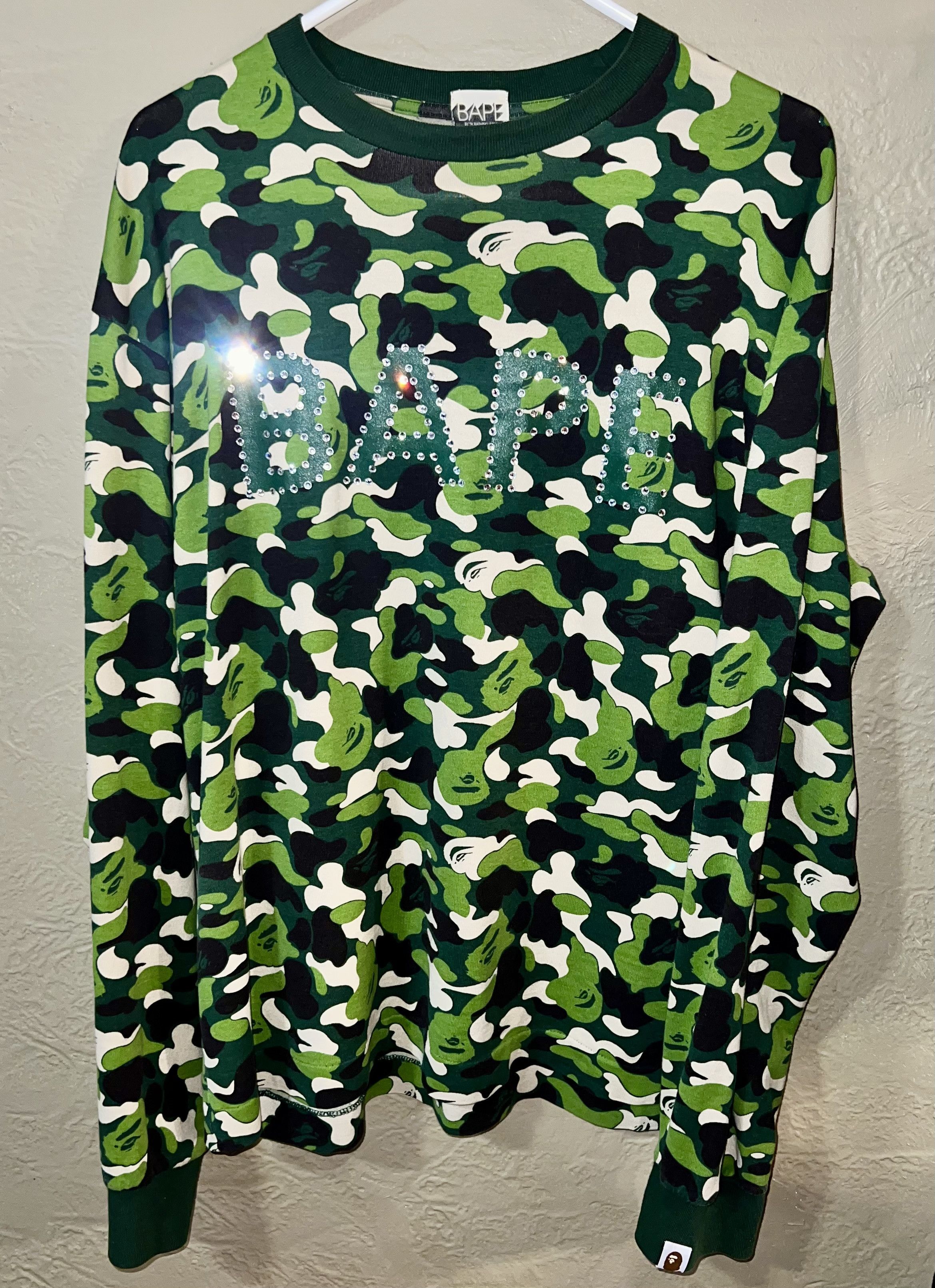 Bape × Swarovski Rare BAPE x Swarovski Camo Longsleeve MINT Condition Size US L / EU 52-54 / 3 - 1 Thumbnail