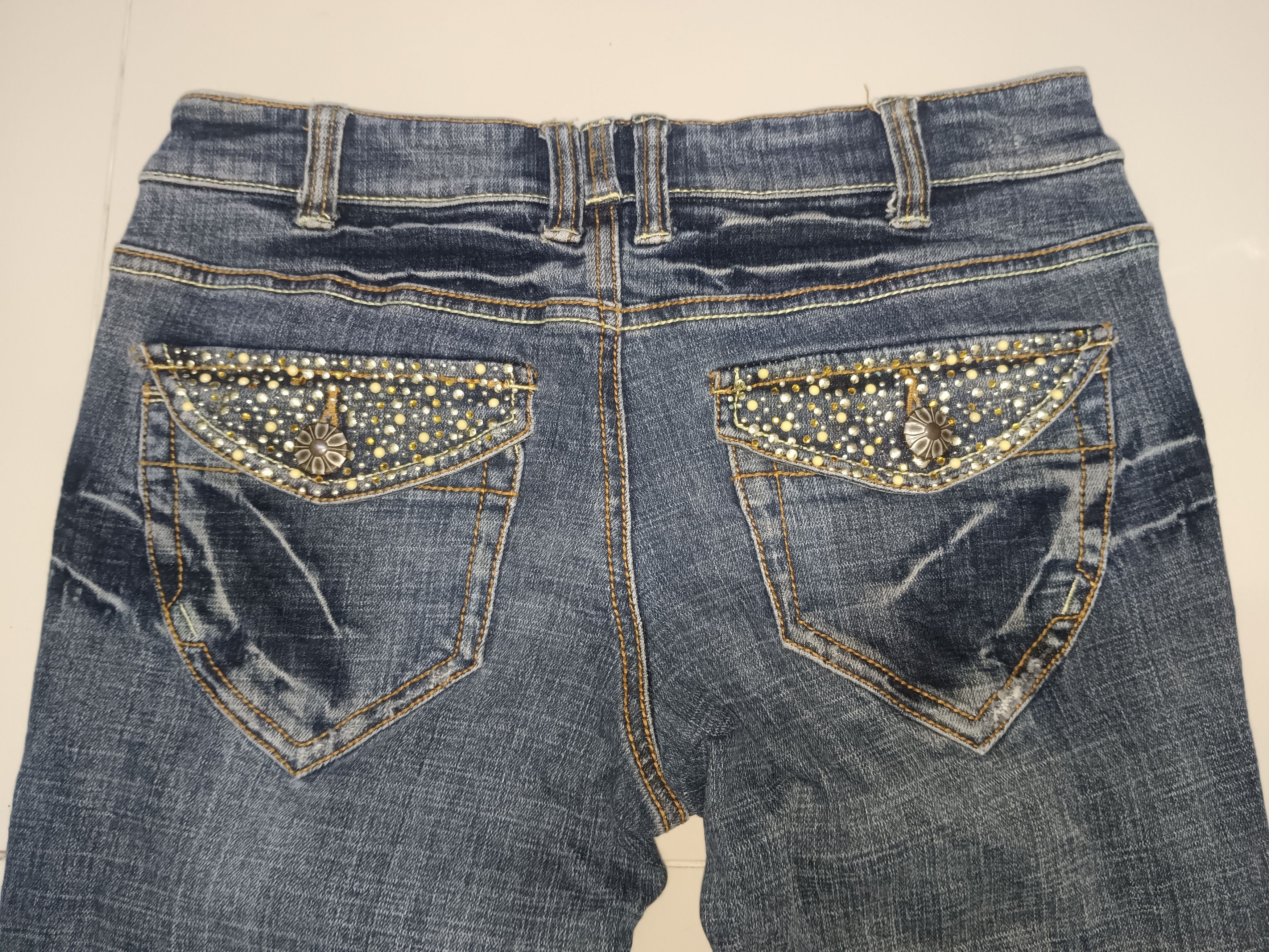 Japanese Brand Japanese Flare Jeans Crystal Goctic Punk Size US 29 - 1 Thumbnail