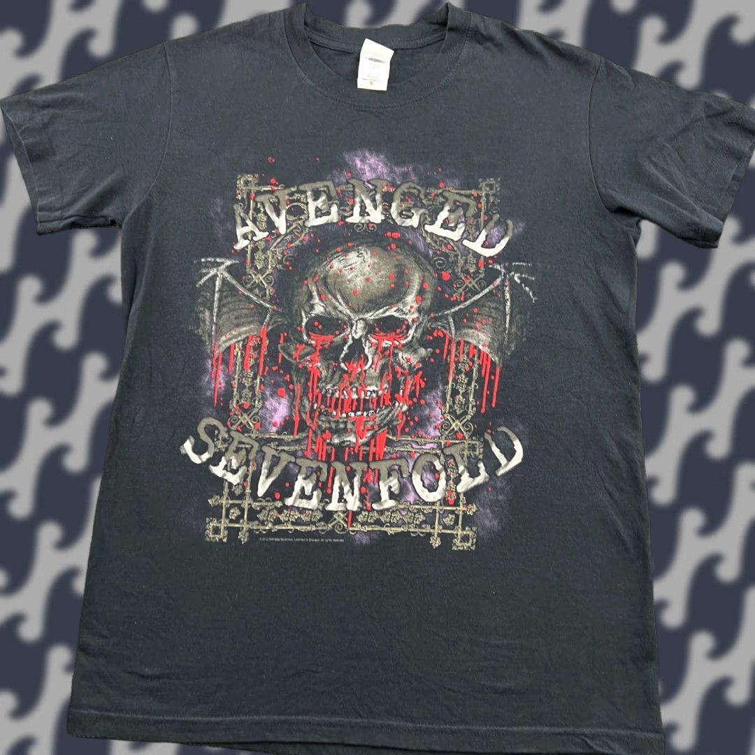 Gildan Avenged Sevenfold Mens Shirt T Shirt 2012 Metalcore Heavy Metal Small XL Black Polyester Canvas Graphic Print Short Sleeve Round Neck Gildan Size US L / EU 52-54 / 3 - 1 Thumbnail