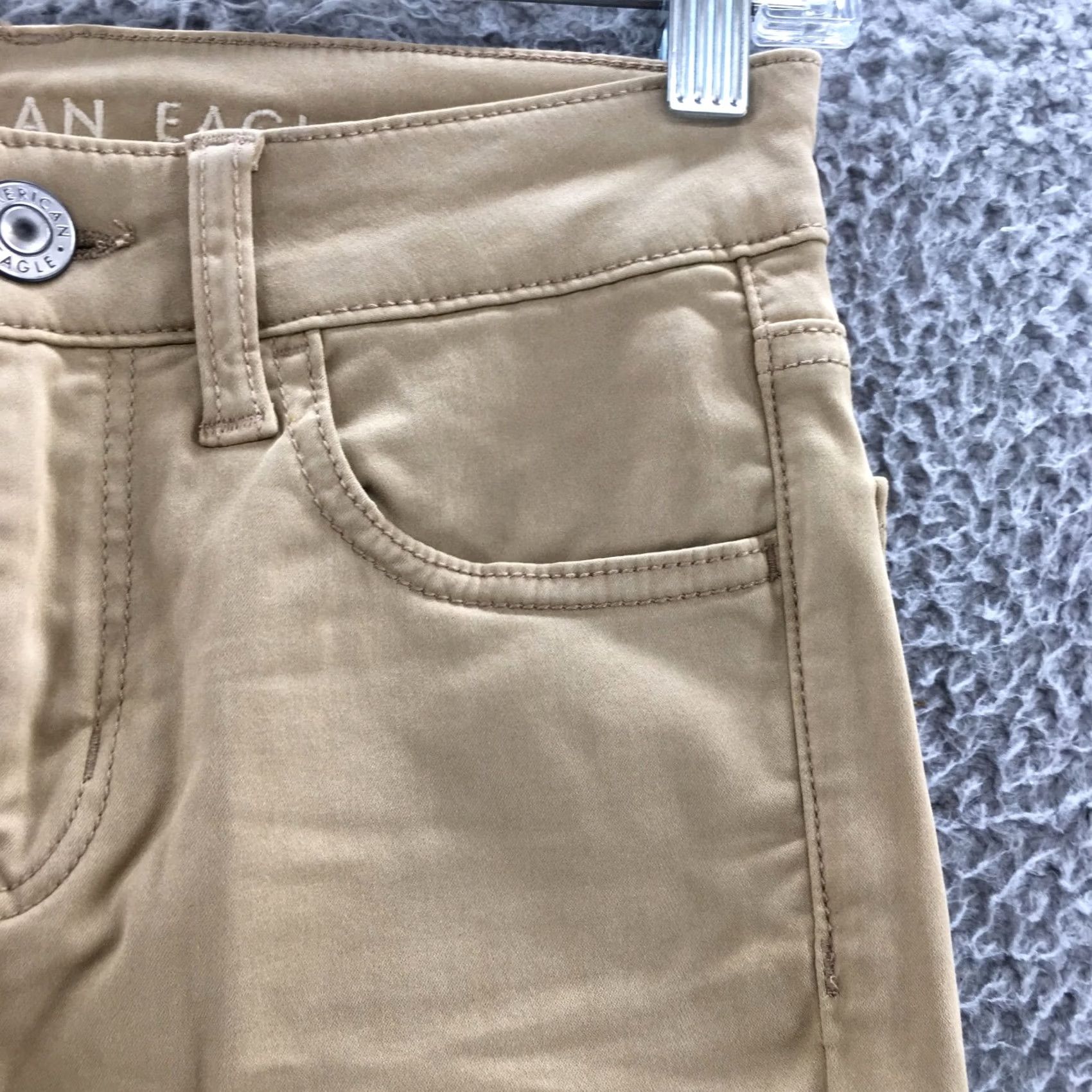 American Eagle Outfitters American Eagle Jegging Pants Womens 00 Short Beige Cotton Blend Jeans Skinny Bottoms Mens? No Size 32" / US 10 / IT 46 - 5 Thumbnail
