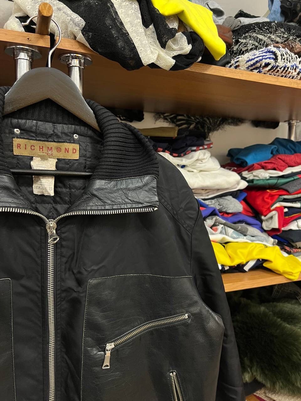 John Richmond Vintage Abstract Design Richmond Leather Bomber Size US L / EU 52-54 / 3 - 4 Thumbnail