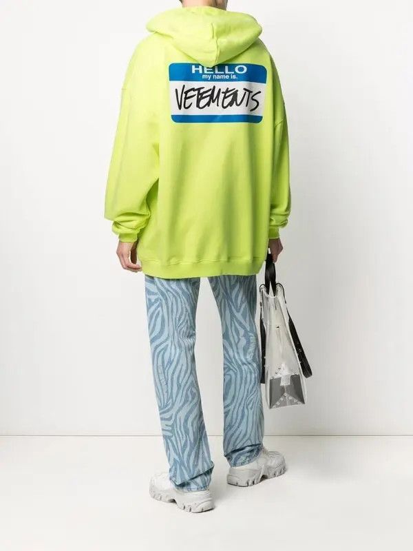 Vetements o1y0924 Hooded Sweatshirt in Acid Green Size US XL / EU 56 / 4 - 4 Thumbnail
