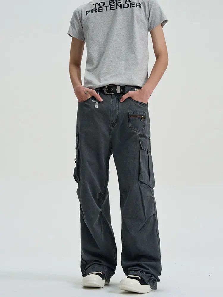 Japanese Brand × Jean Cargo Wide Leg Jeans Size US 30 / EU 46 - 1 Thumbnail