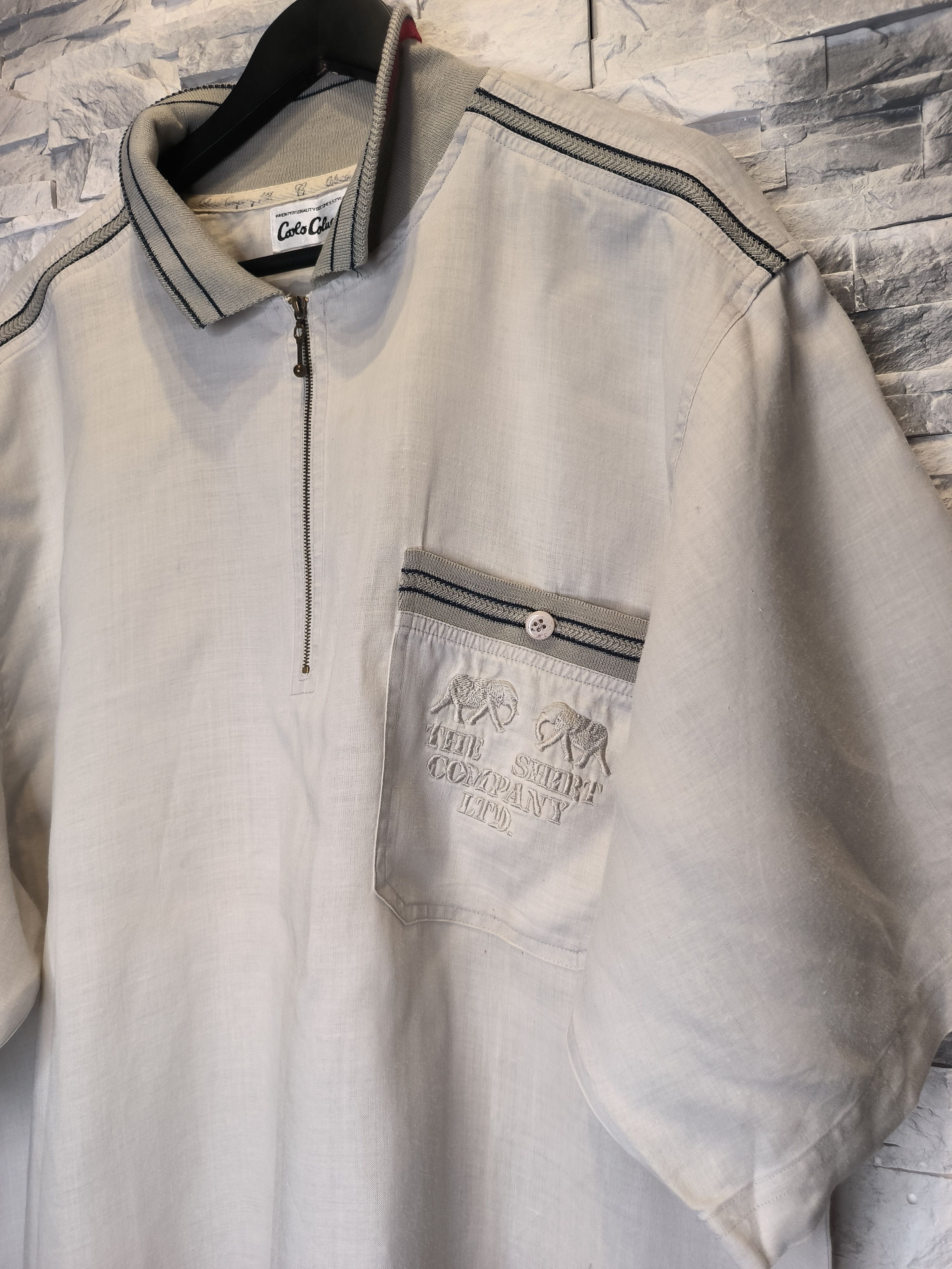 Carlo Colucci Vintage Carlo Colucci Button-Up Shirt Ramie Beige 90s Size US XXL / EU 58 / 5 - 2 Thumbnail