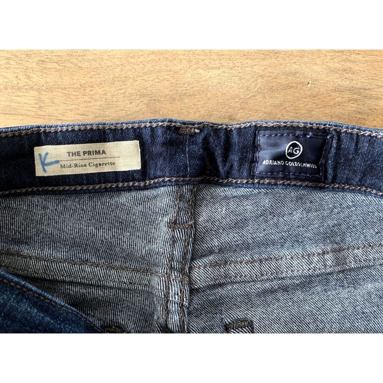 Vintage AG Adriano Goldschmied Jeans Womens 27R Skinny Slim Blue Denim 5-Pocket Inseam 29 in - Retro City Punk USA Logo Rise Mid - Regular Size XS- XXL Size 26" / US 2 / IT 38 - 3 Thumbnail