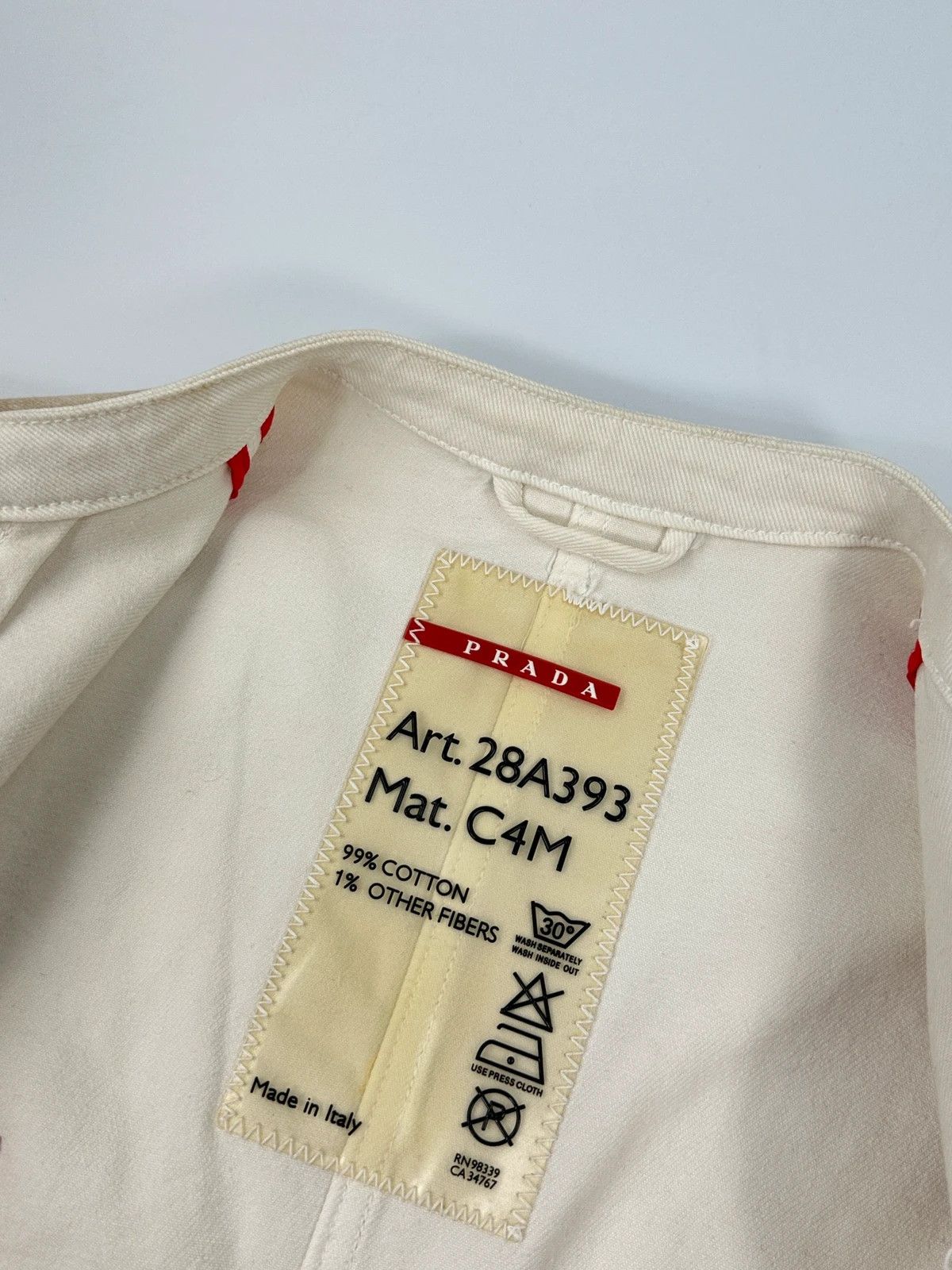 Prada Prada Sport SS2003 White Dust Fade Wash Denim Lace Jacket Size M / US 6-8 / IT 42-44 - 11 Thumbnail