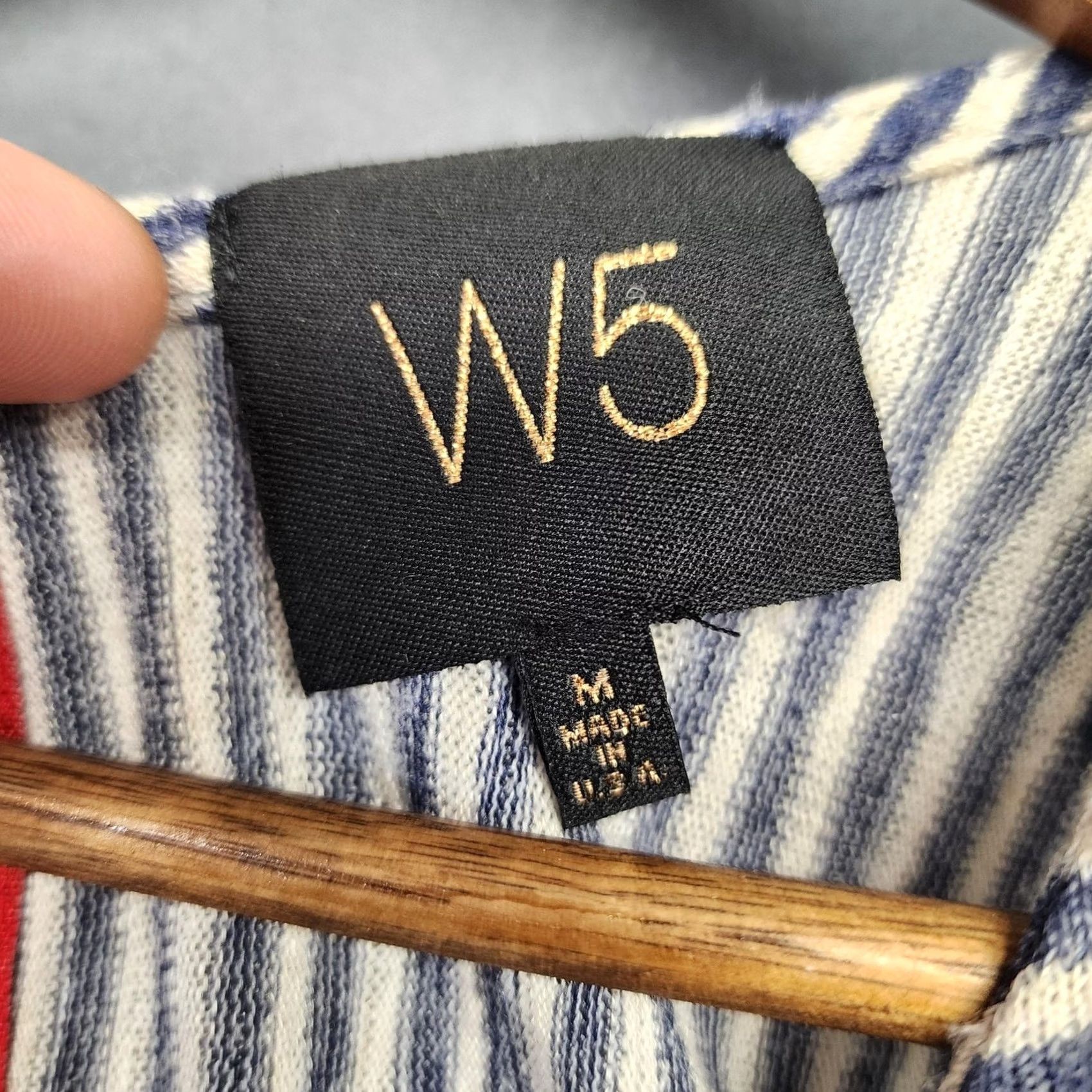Anthropologie W5 Tank Top Womens Medium Blue White Stripe Racerback Knit USA Size M / US 6-8 / IT 42-44 - 3 Thumbnail