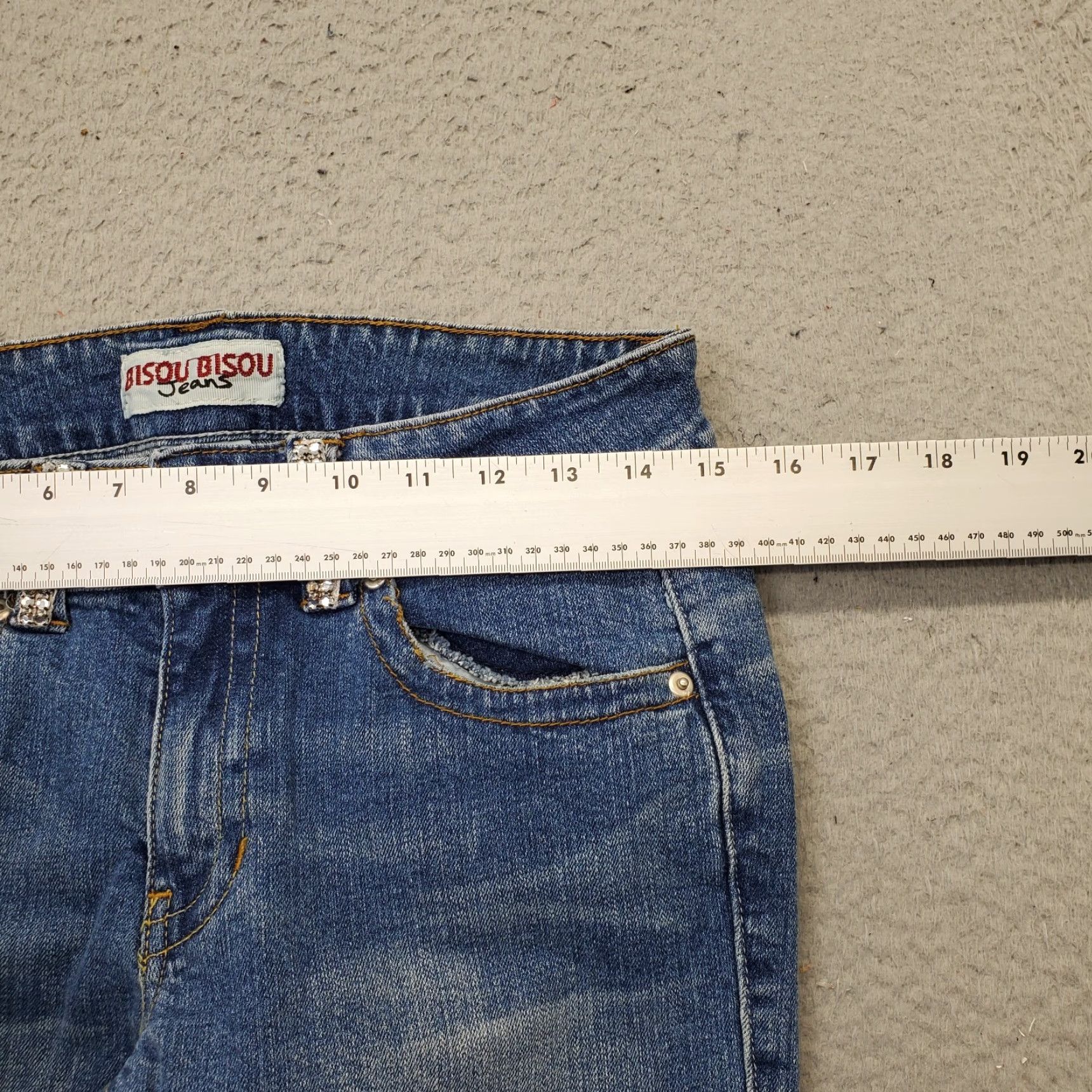Vintage Bisou Bisou Jeans Women 8 Blue Denim Stretch Medium Wash Ankle Cuff Straight Leg, Womens Size 8, 5-Pocket, Regular Fit, Blue, Denim Jeans Size 30" / US 8 / IT 44 - 6 Thumbnail