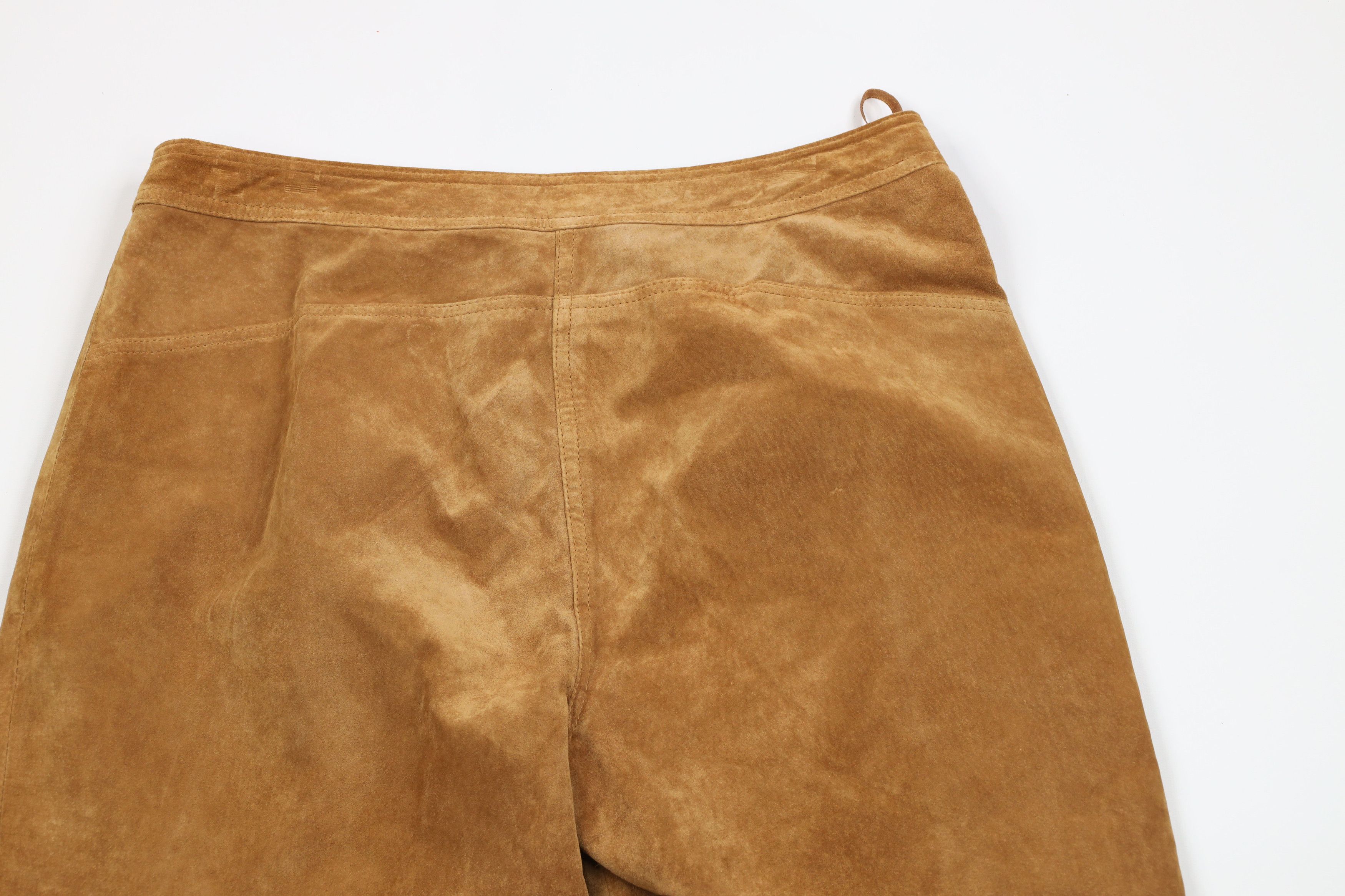 Vintage Vintage 90s Streetwear Leg Suede Leather Pants Brown Size 34" / US 12 / IT 48 - 10 Thumbnail