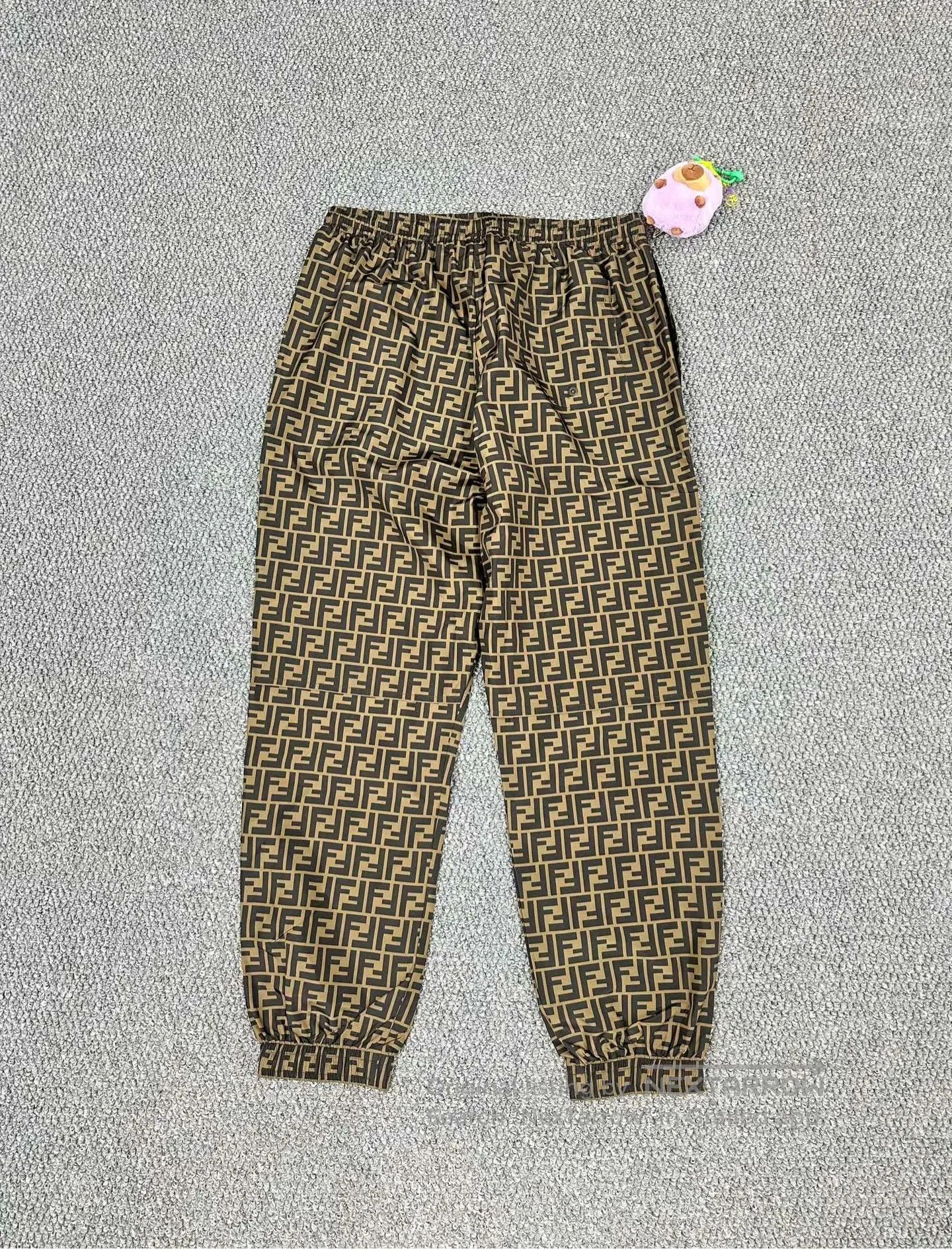Fendi FENDI Brown Classic FF Logo Printed Casual Trousers| Size US 32 / EU 48 - 2 Thumbnail