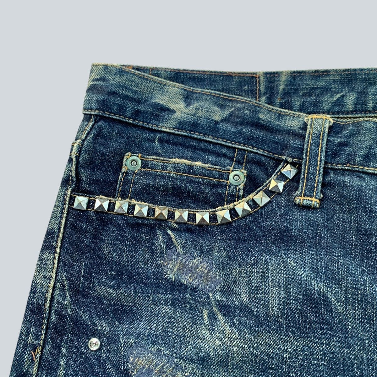 Hysteric Glamour × Swarovski Hysteric Glamour Distressed Denim with Swarovski Crystals Size 33" - 3 Thumbnail