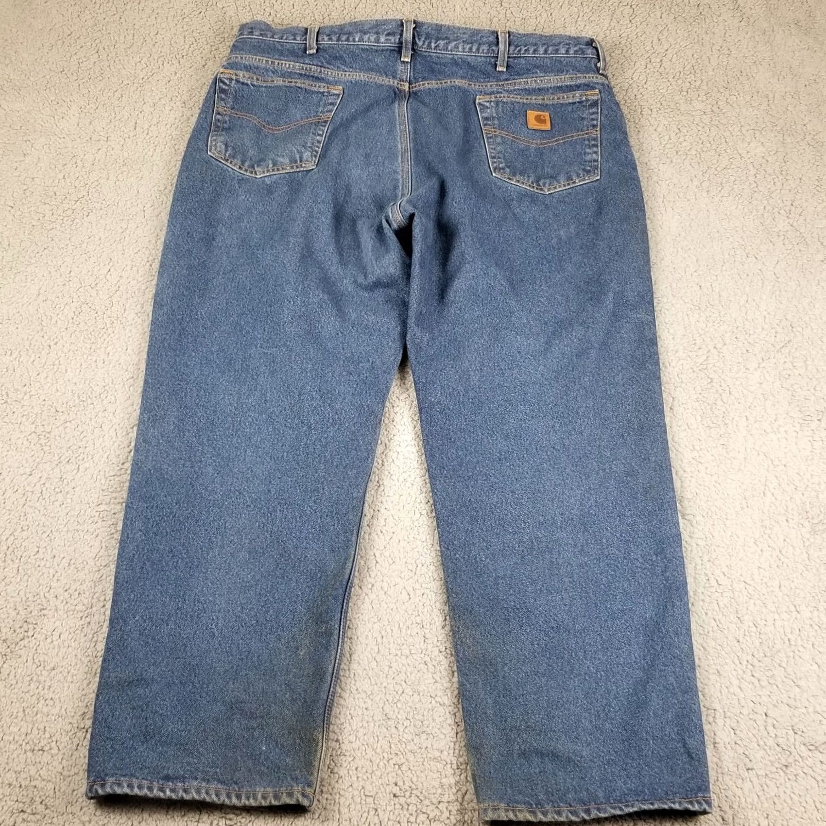 Carhartt Carhartt Fleece Lined Blue Jeans Denim Straight Leg 42x30 Mens Regular Size 42 Inseam 30 USA DST B155 DST Docked Logo Vintage: No Size US 42 / EU 58 - 3 Thumbnail