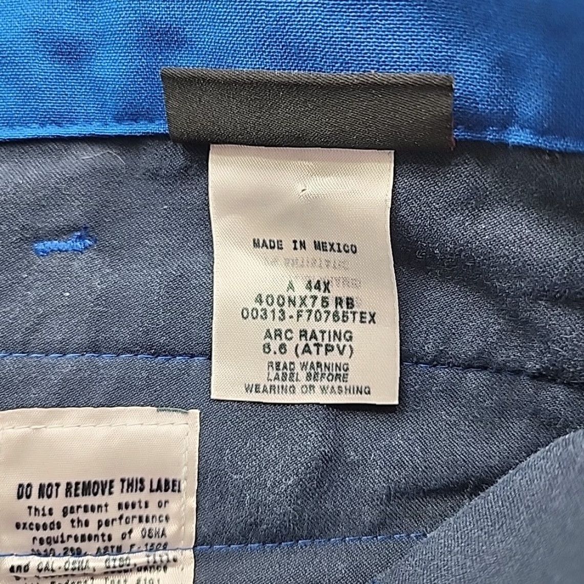 Vintage Workrite FR Pants 44x33 Blue Flame Resistant Nomex 2112 Cat 1 Arc 6.6 Mens Pants Blue Nomex 44 33 Arc Rated Workrite FR Size US 44 / EU 60 - 5 Thumbnail