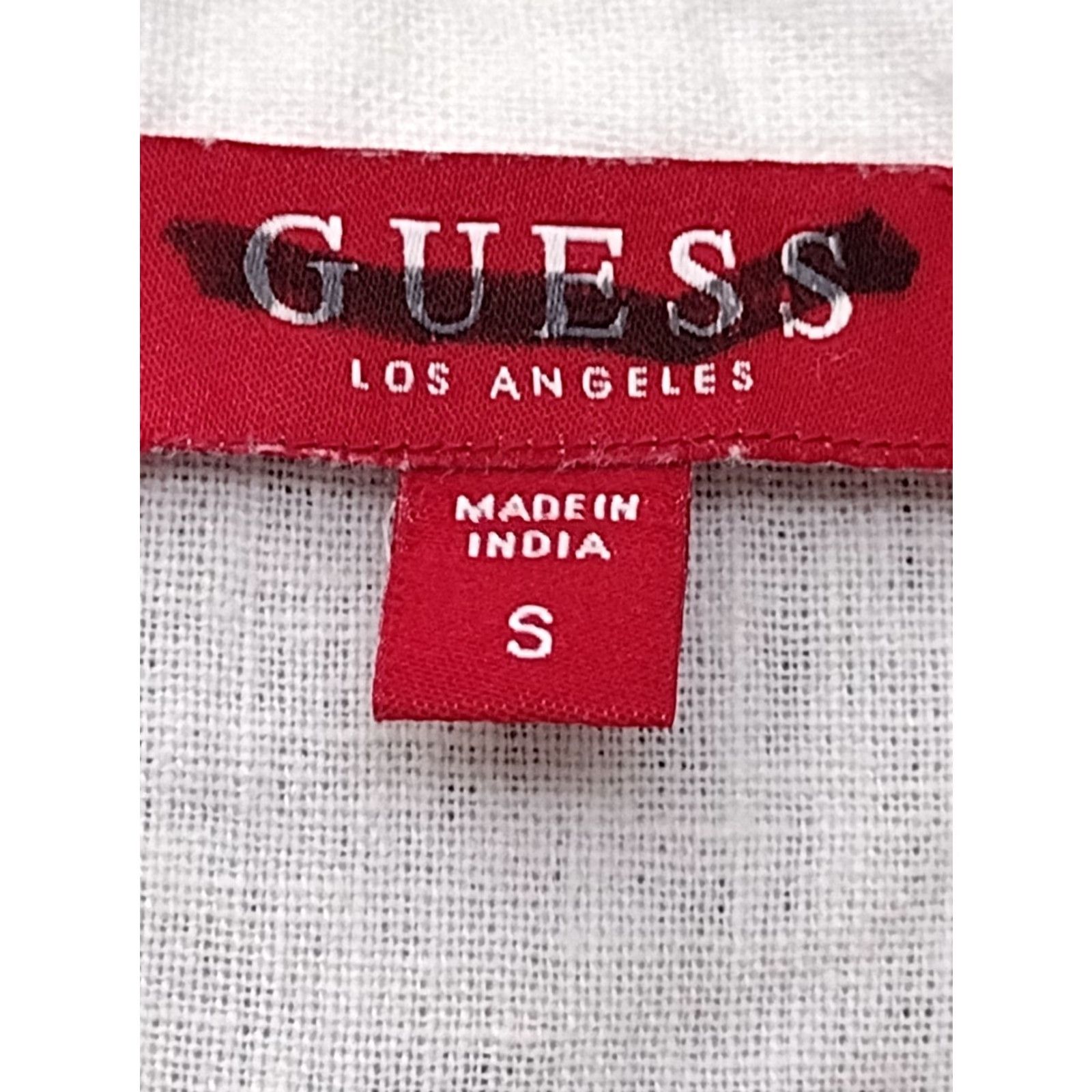 Guess Guess White Linen Belt Shirt Dress Fitted Collared Button Down Size S Womens Size S / US 4 / IT 40 - 5 Thumbnail