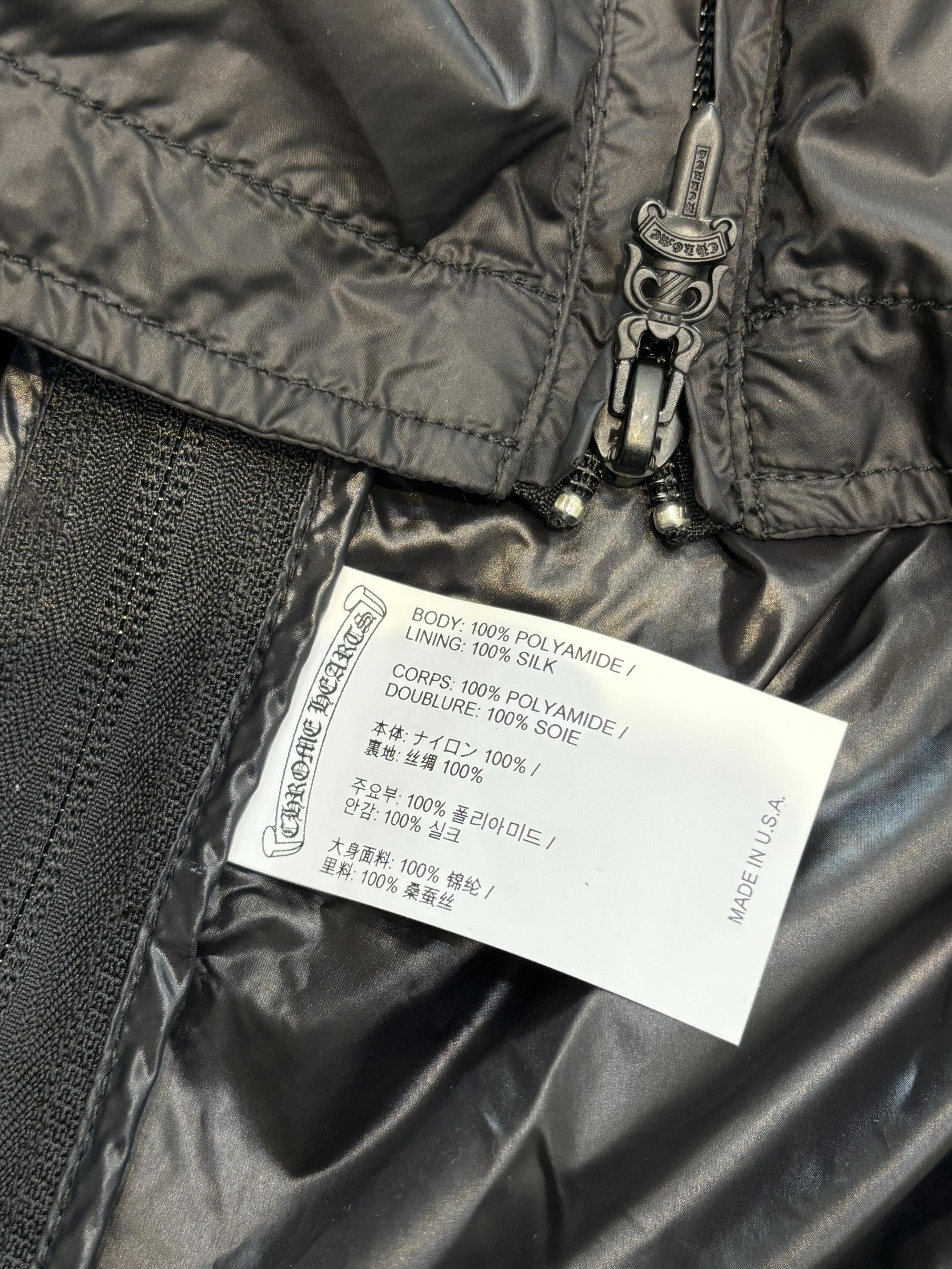Chrome Hearts CHROME HEARTS Submission Dagger Zippull Ves Black Poly Size 40L - 8 Thumbnail