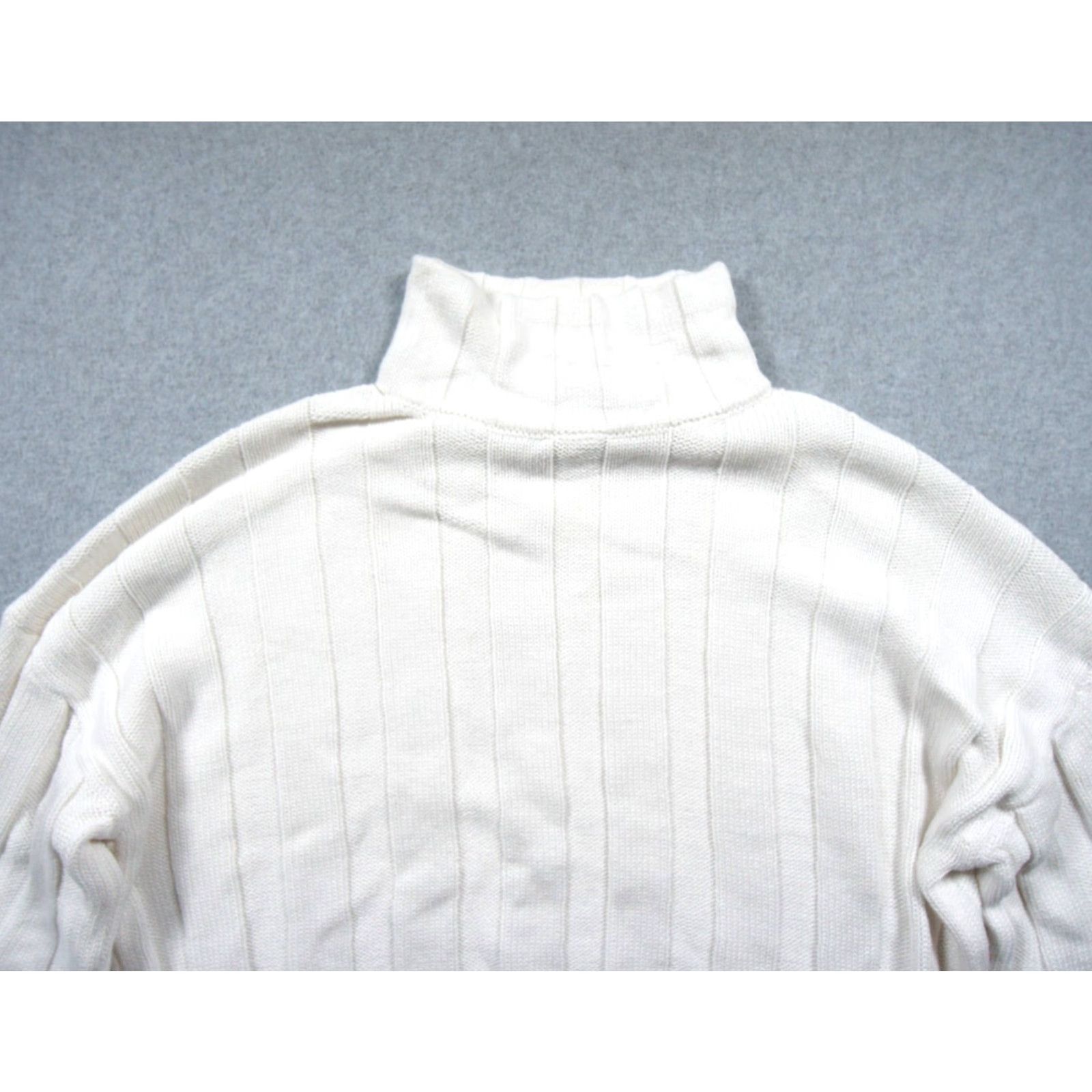 J.Crew JCrew Sweater Womens Medium White Knit Mock Neck Pullover Cotton Ladies Size M / US 6-8 / IT 42-44 - 2 Thumbnail